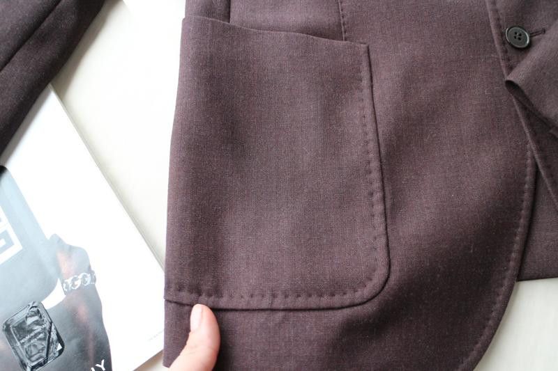 Paoloni Paoloni Burgundy Blazer w/ Elbow Patches Size 52 Size 52S - 4 Thumbnail