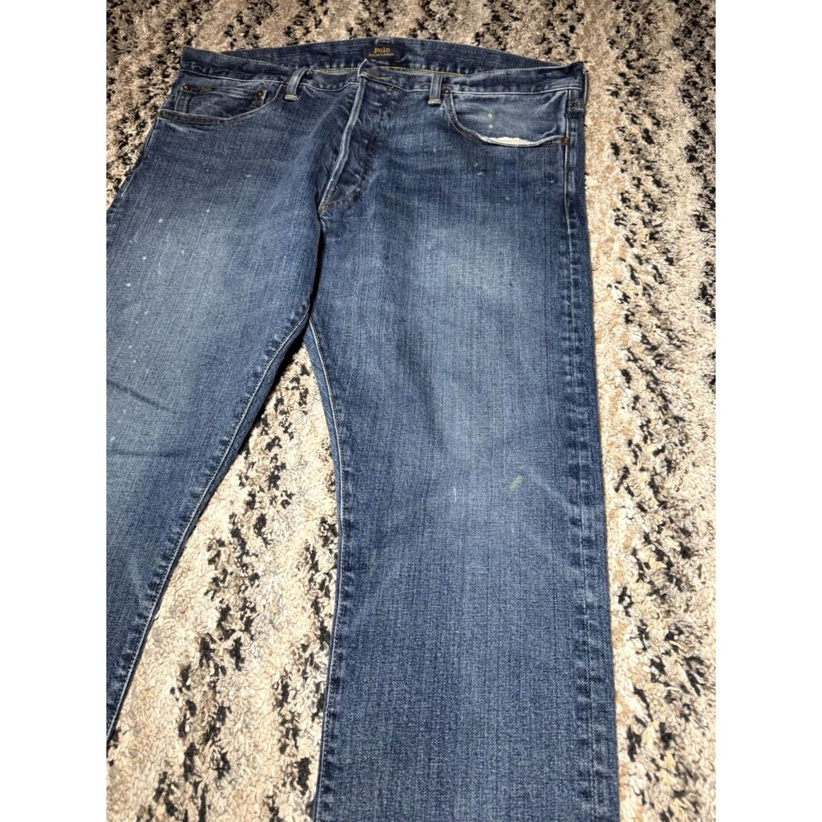 Polo Ralph Lauren Polo Ralph Lauren Jeans Mens 36x30 Denim Varick Slim Straight Paint Splatter Jeans Size US M / EU 48-50 / 2 - 7 Thumbnail