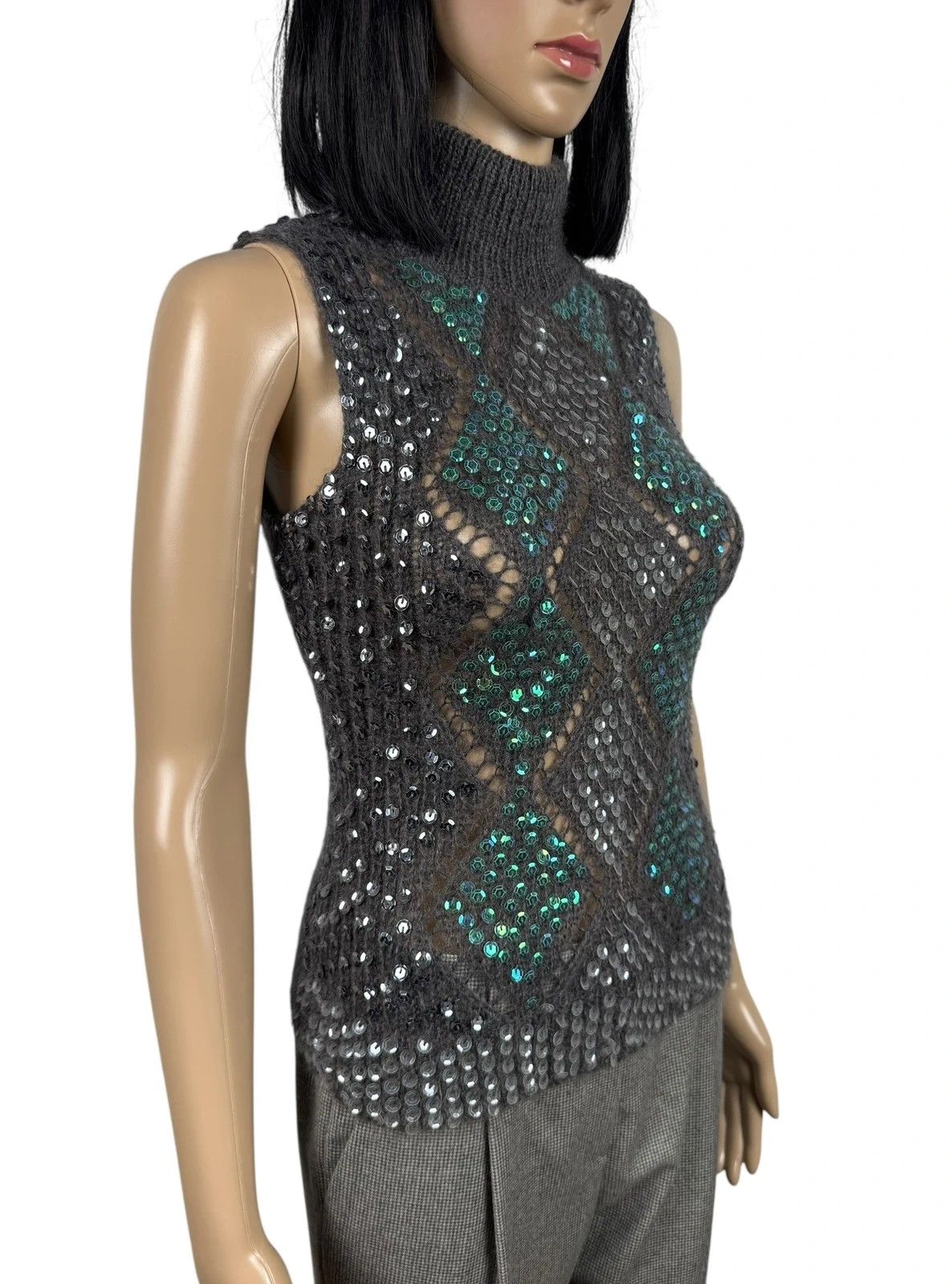 Laura Biagiotti Laura Biagiotti Mohair Vest Emblished size US2 IT38 Size XS / US 0-2 / IT 36-38 - 3 Thumbnail