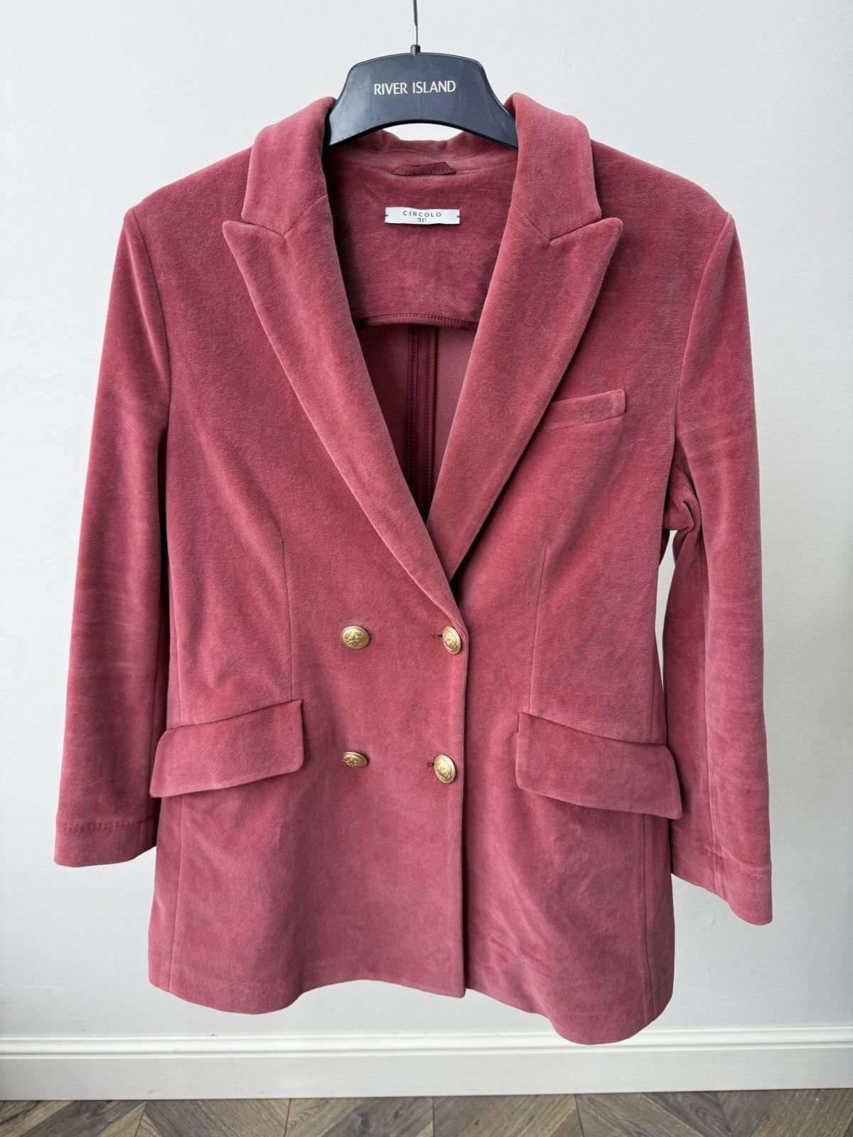 Circolo 1901 Vintage Circolo 1901 Womens Velvet Blazer Gold Buttons Size M / US 6-8 / IT 42-44 - 2 Thumbnail