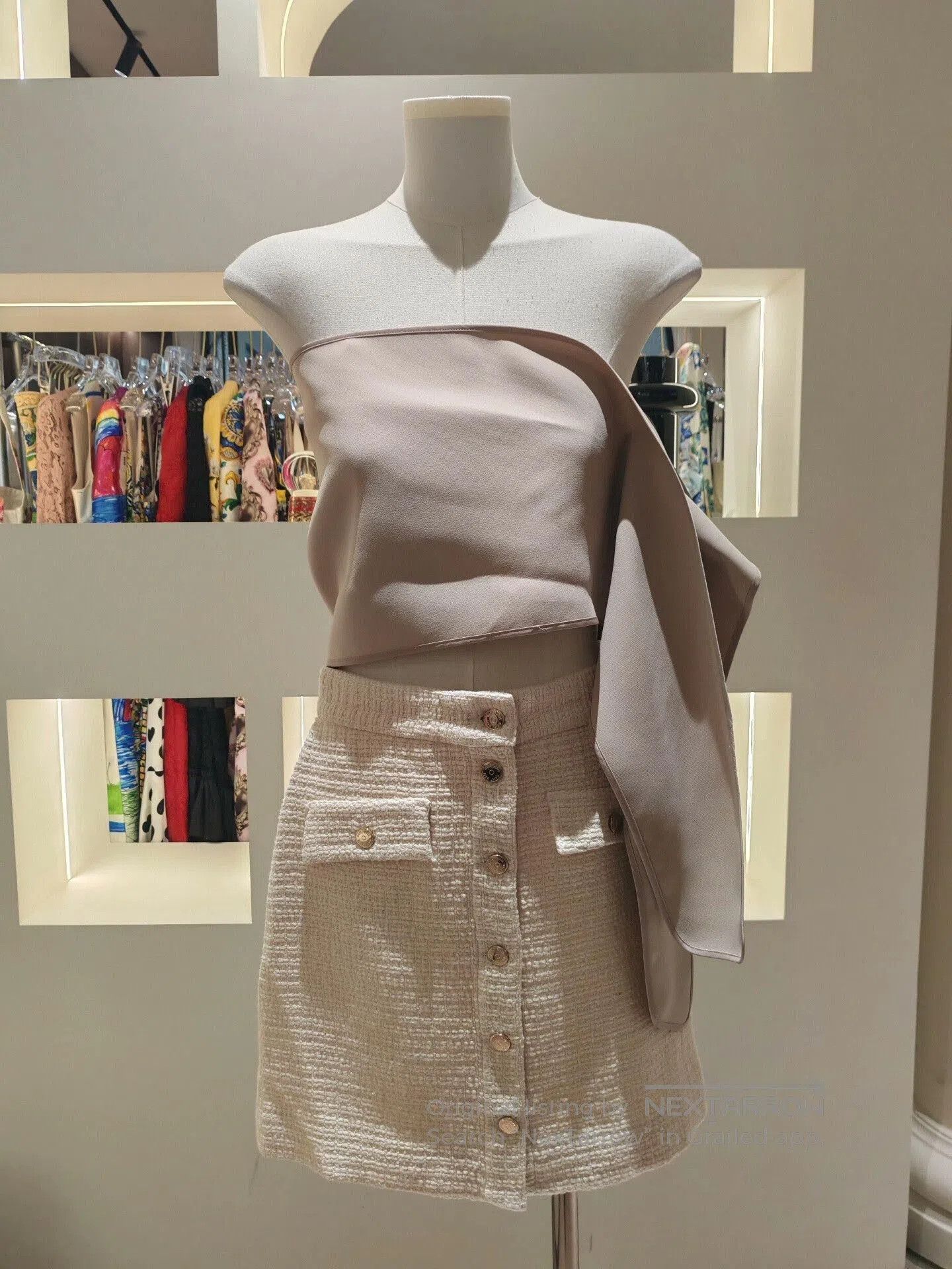 Maje Maje Metallic Button A-Line Tweed Skirt. Size 35" - 6 Thumbnail