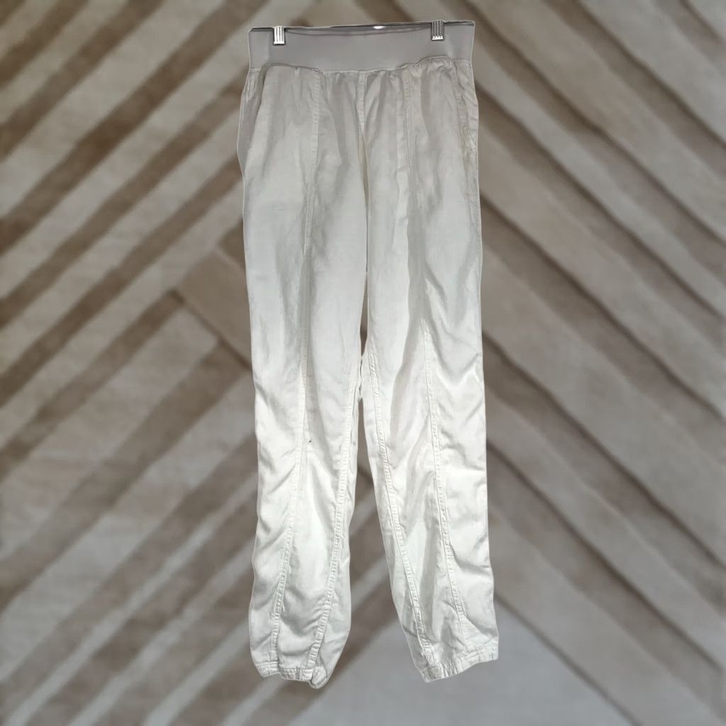 Faherty FAHERTY Pants WOMEN'S SMALL WHITE LINEN BLEND W/POCKETS Size 28" / US 6 / IT 42 - 1 Thumbnail