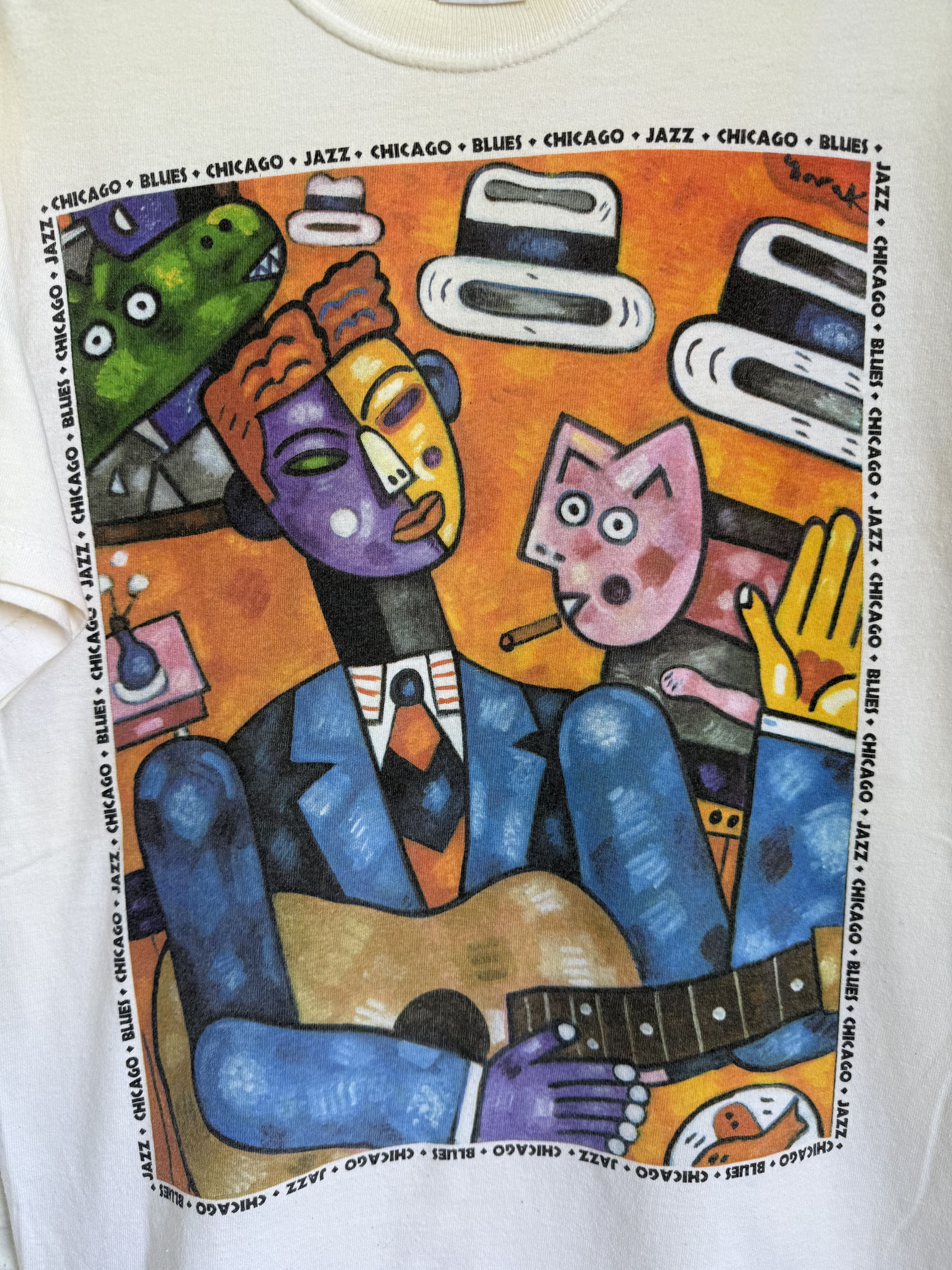 Arts & Science × Band Tees × Vintage Vintage 90s Chicago Jazz Blues Festival art t-shirt Size US S / EU 44-46 / 1 - 2 Thumbnail