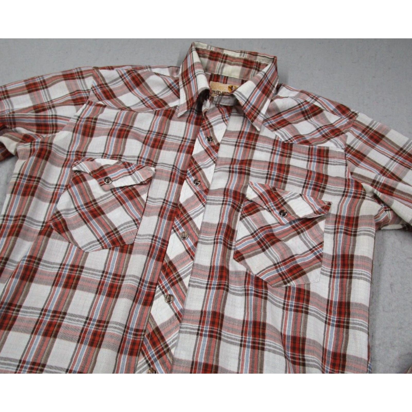 Vintage VINTAGE Maverick Western Shirt Mens Medium Red Check Long Sleeve Button Up Snap Closure Made in USA Size US M / EU 48-50 / 2 - 2 Thumbnail