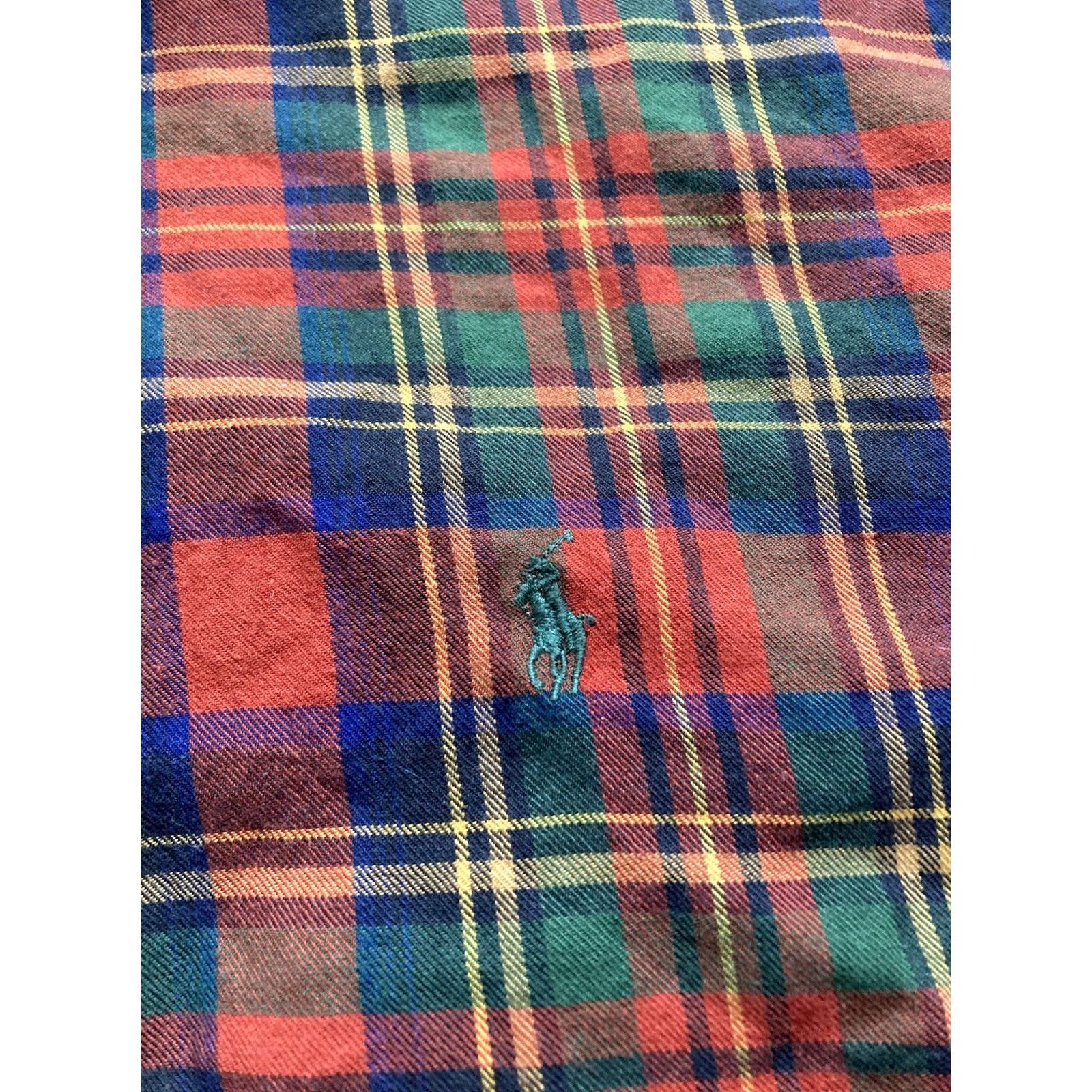 Polo Ralph Lauren VINTAGE Polo Ralph Lauren Mens XL Tartan Plaid Wool Blend Flannel Button Up Shirt Size US XL / EU 56 / 4 - 5 Thumbnail