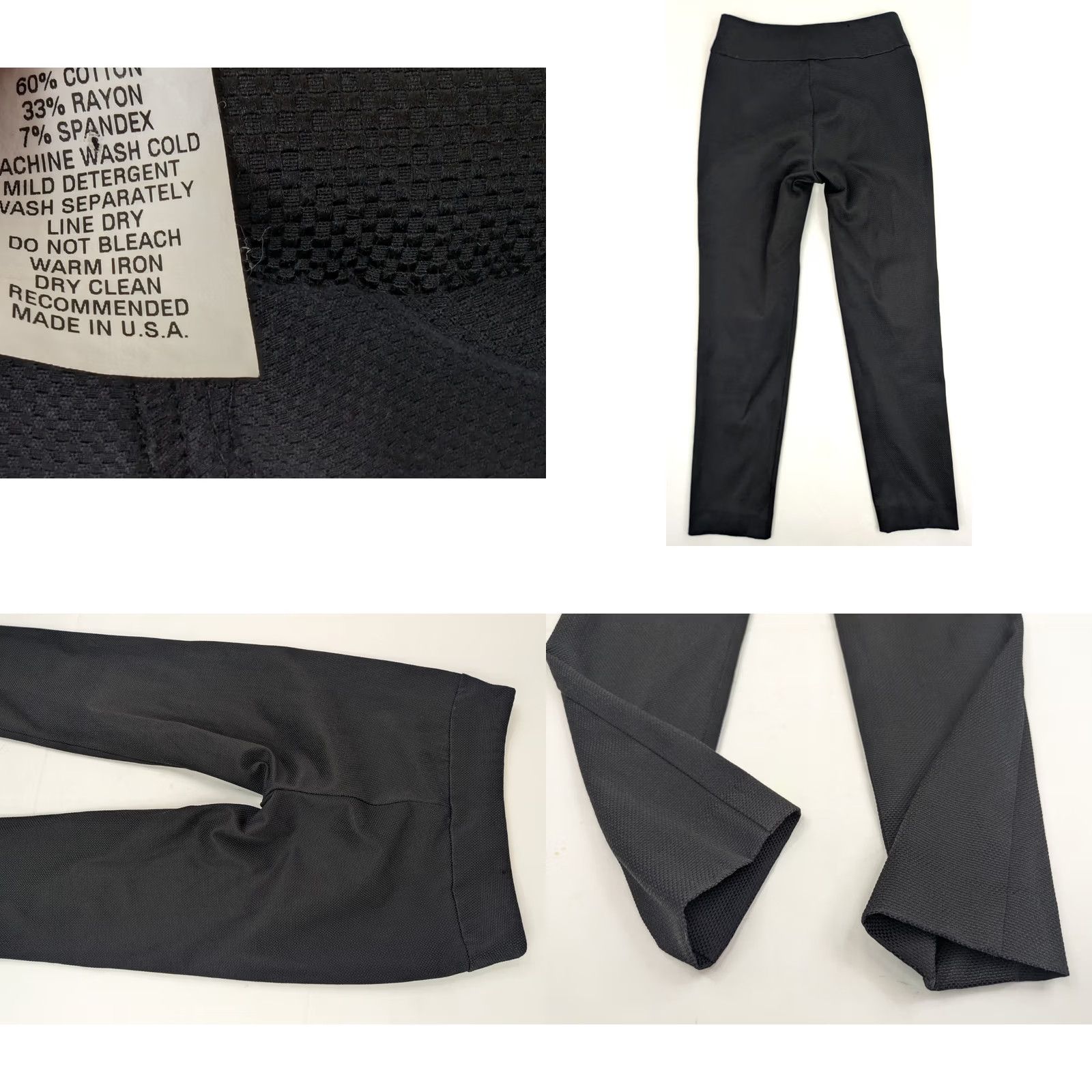 Vintage Krazy Larry Pull-On Legging Pants Women 0 Black Stretch Geometric Pattern City USA Pant Skinny Casual Wear Womens 0 26x27.5 - Made in USA Size 25" / US 0 / IT 36 - 8 Thumbnail
