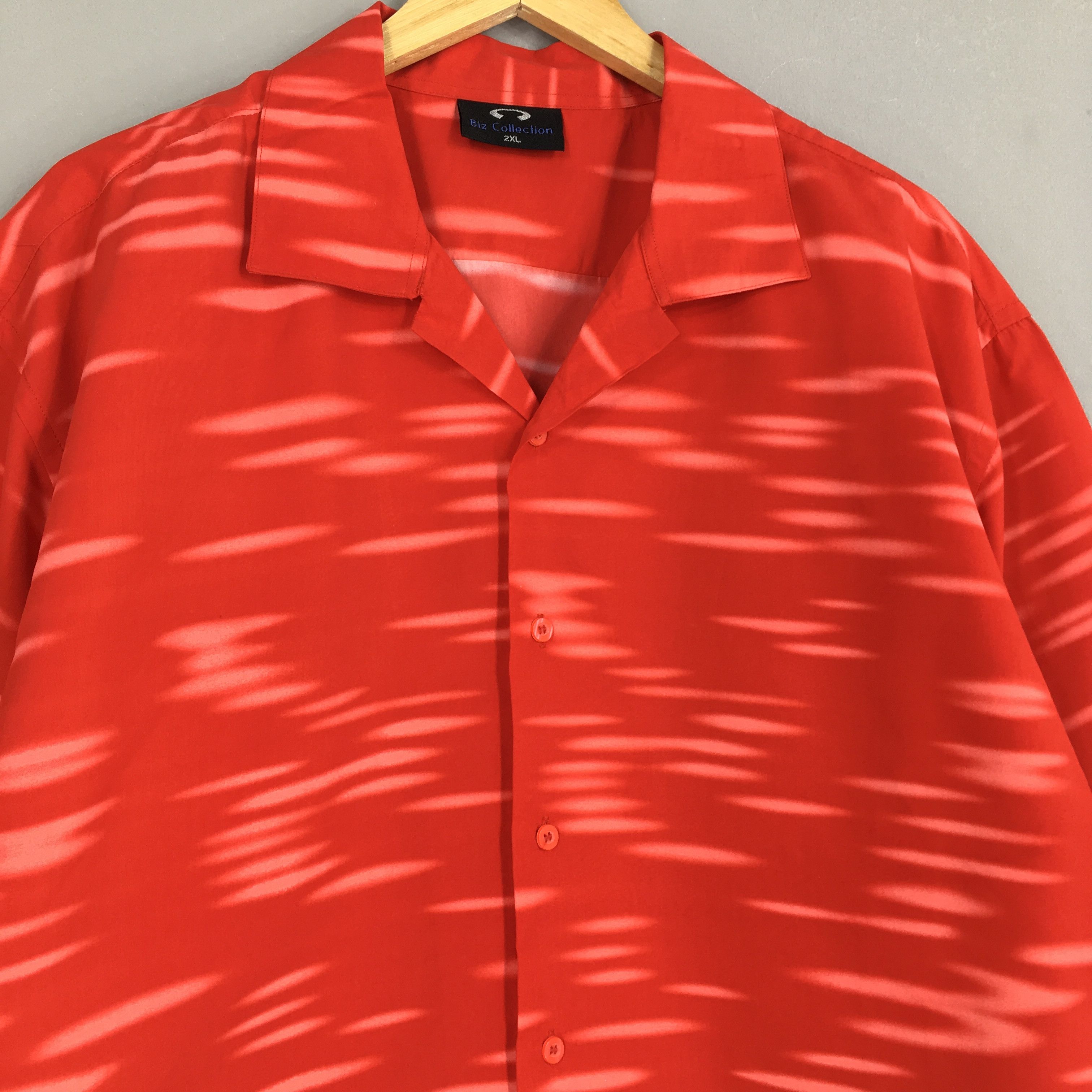 Life's a Beach Vintage 90s Leaves Hawaii Aloha Red Shirts 2XLarge Size US XXL / EU 58 / 5 - 3 Thumbnail
