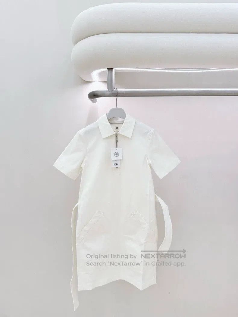 Hermes Hermes White Half Zip Short Sleeve Dress Size XXS / US 00 / IT 34 - 1 Thumbnail