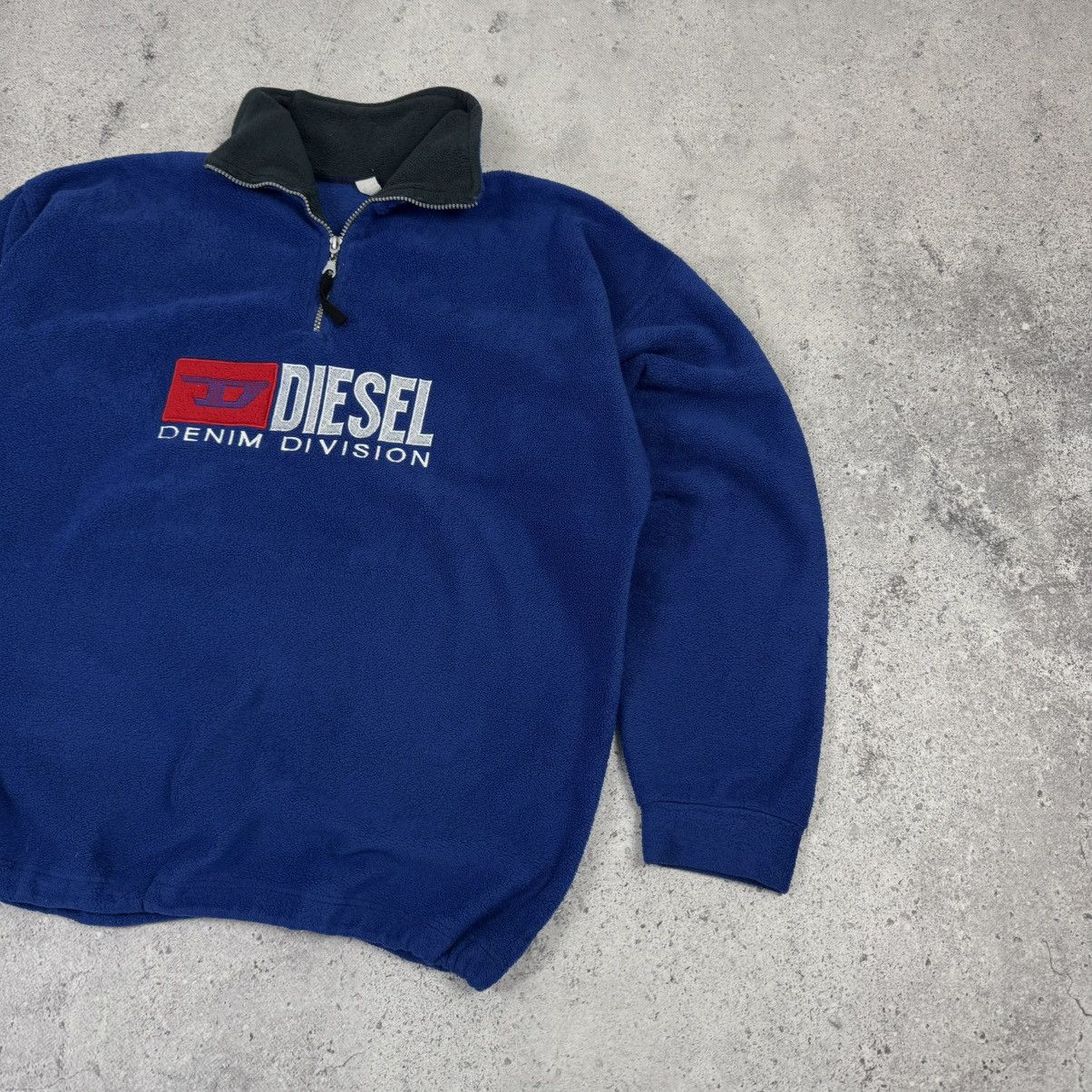 Diesel × Vintage Vintage Diesel Y2K Big Logo 1/4 Zip Fleece Size US XL / EU 56 / 4 - 3 Thumbnail