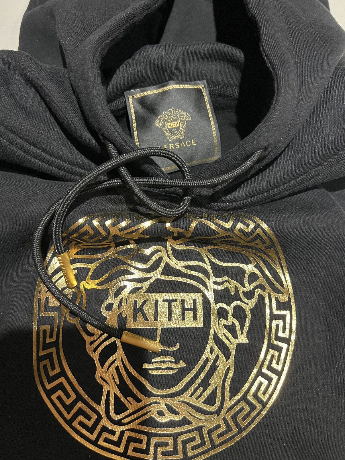 Kith x Versace Medusa Hoodie in Black Cotton Tops