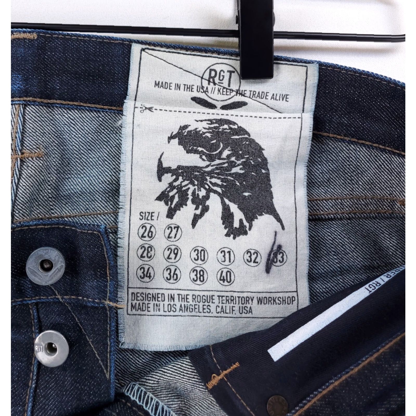 The Territory Ahead RGT Rogue Territory Selvedge Blue Jeans SK Skinny Japan Mens 36 Inseam 31 Blue Jeans Mens 36 Straight Japanese 33 (36 x 31 Actual) Size US 36 / EU 52 - 3 Thumbnail