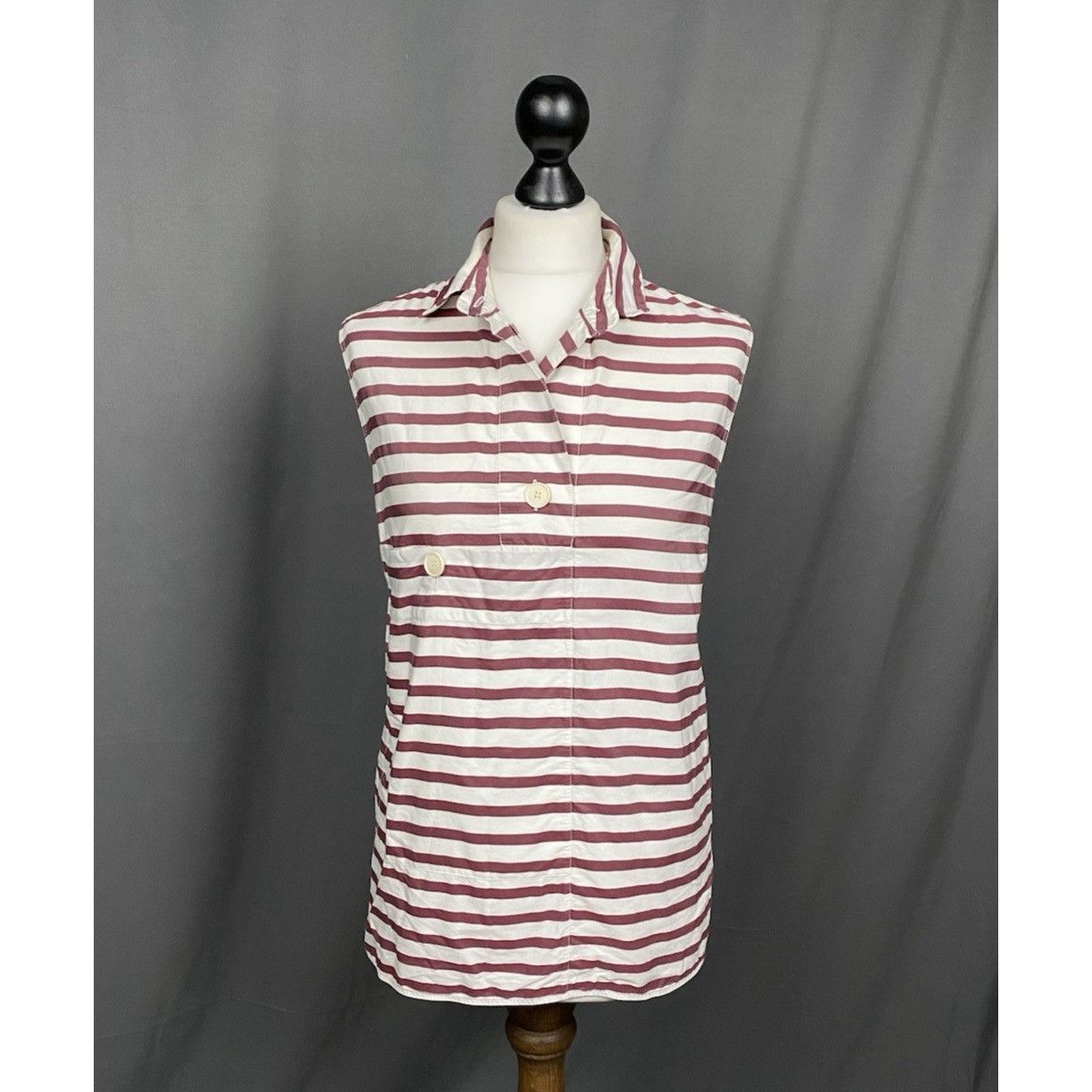 Marni Marni Women's White Purple Striped Sleeveless Top Shirt Size Size M / US 6-8 / IT 42-44 - 1 Thumbnail