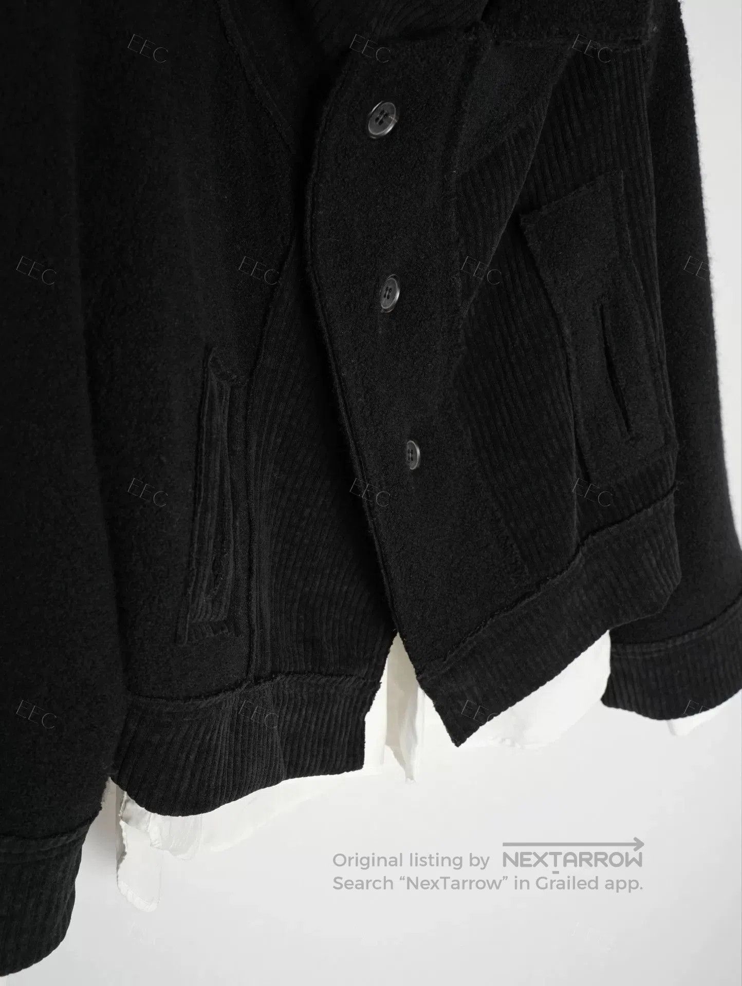 Y's Yohji Yamamoto Black Mixed Material Jacket. Size M / US 6-8 / IT 42-44 - 6 Thumbnail