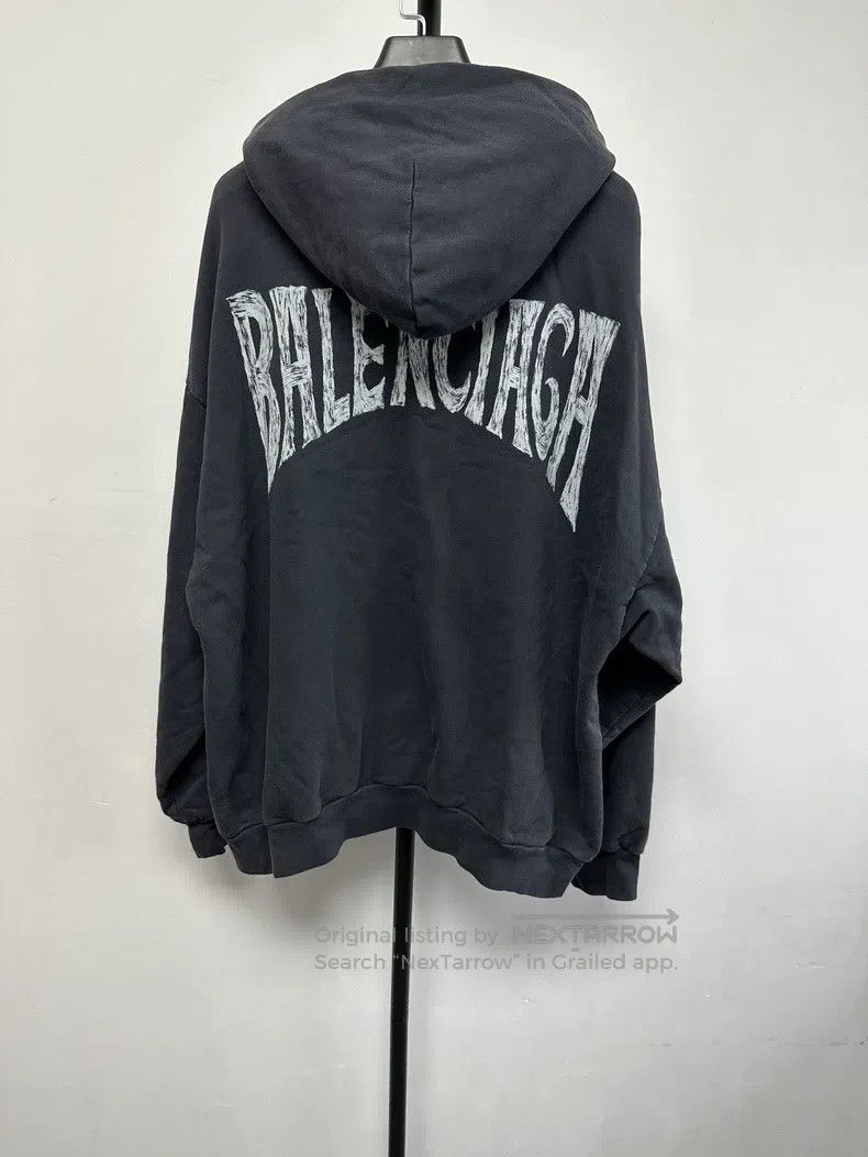 Balenciaga Balenciaga Letter Printed Casual Hooded Long Sleeve Hoodie Size US L / EU 52-54 / 3 - 2 Thumbnail