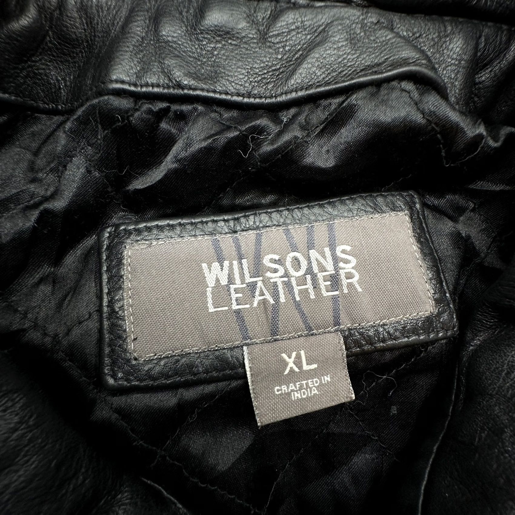 Vintage Wilsons Leather Full Zip Overcoat Black XL Pockets Quilt Lined Coat Mens Size US XL / EU 56 / 4 - 3 Thumbnail