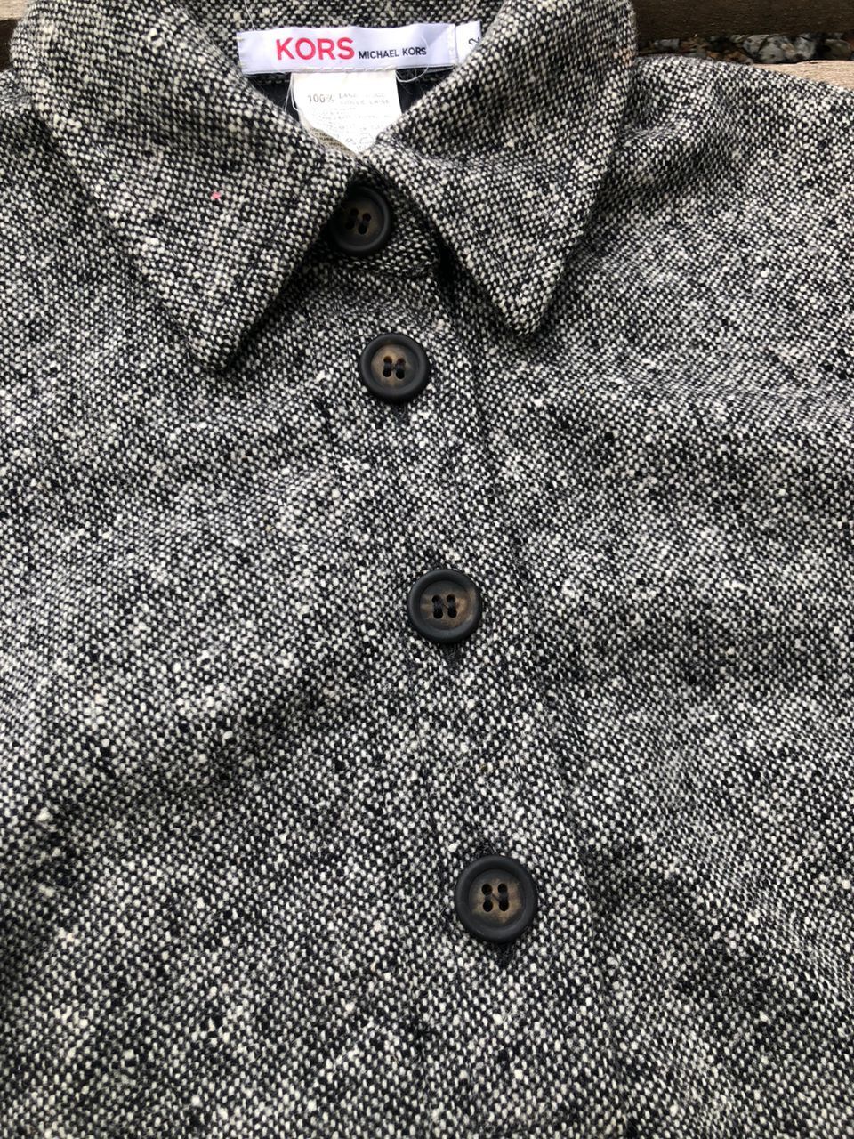 Michael Kors Michael Kors Grey Tweed Short-Sleeve Wool Polo Mini Dress Size S / US 4 / IT 40 - 4 Thumbnail