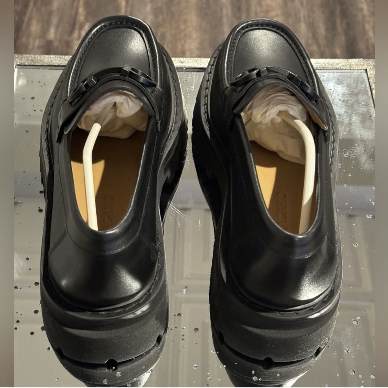 Salvatore Ferragamo Florian Leather Lug-Sole Platform Loafers Size US 8.5 / EU 41-42 - 4 Thumbnail