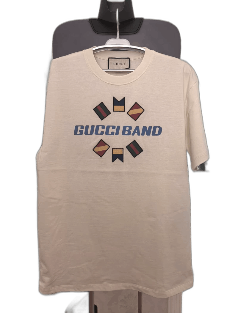 GUCCI Beige T-Shirt with Logo Design
