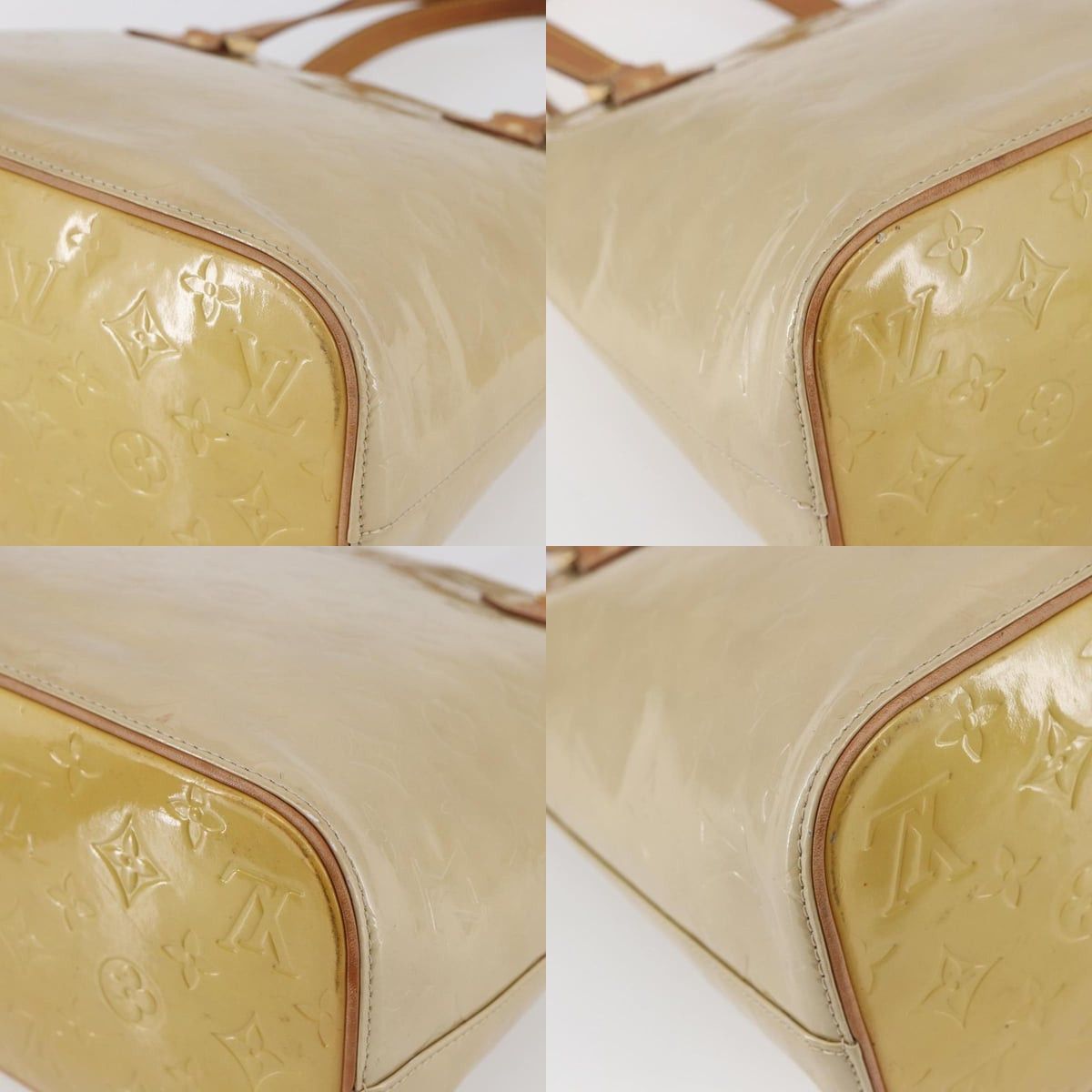 Louis Vuitton LOUIS VUITTON Monogram Vernis Houston Hand Bag Beige M91004 Size ONE SIZE - 10 Thumbnail