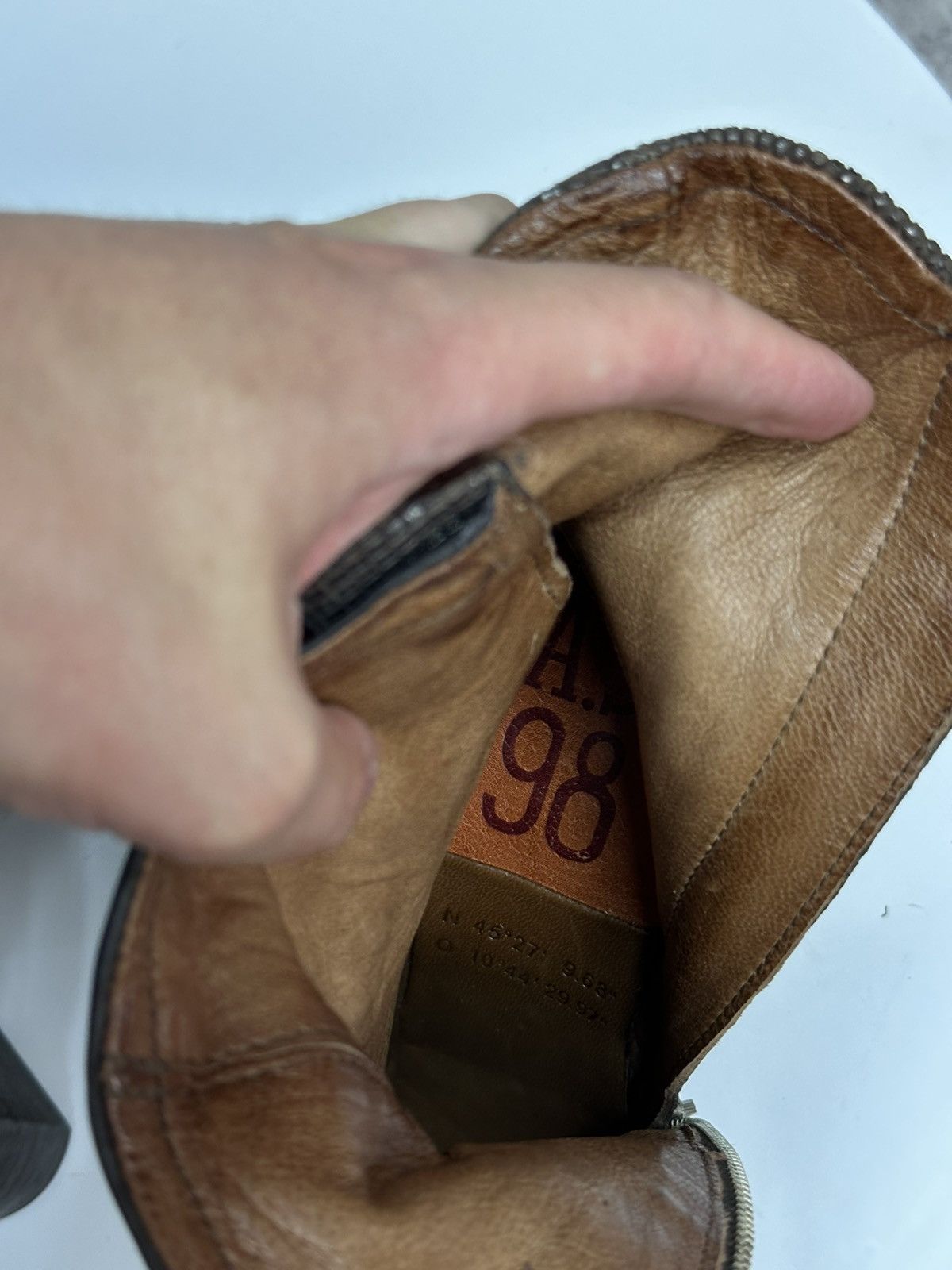 A.S.98 Vintage AS 98 Rick Owens Style Zip Ankle Leather Biker Boots Size US 9 / IT 39 - 13 Thumbnail