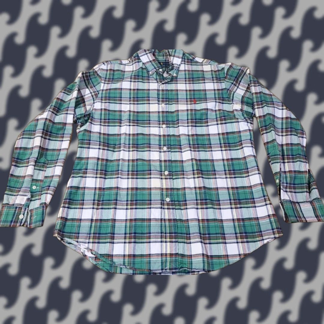 Polo Ralph Lauren Polo Ralph Lauren Shirt Mens L Green Plaid Custom Fit Button Down Preppy Size US L / EU 52-54 / 3 - 1 Thumbnail