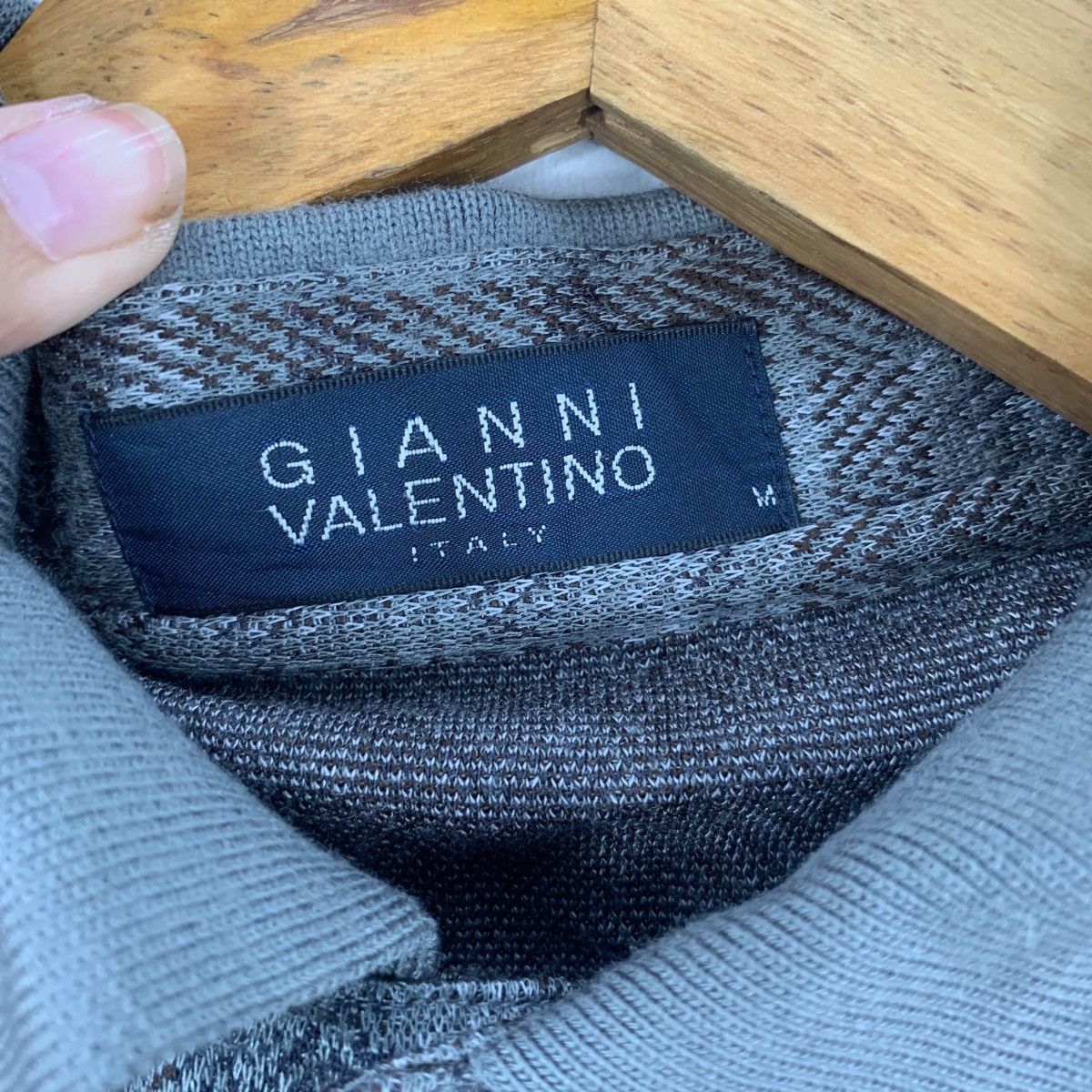 Valentino Vintage GIANNI VALENTINO ITALY Nova Checks Polo Tee Shirt Size US M / EU 48-50 / 2 - 6 Thumbnail
