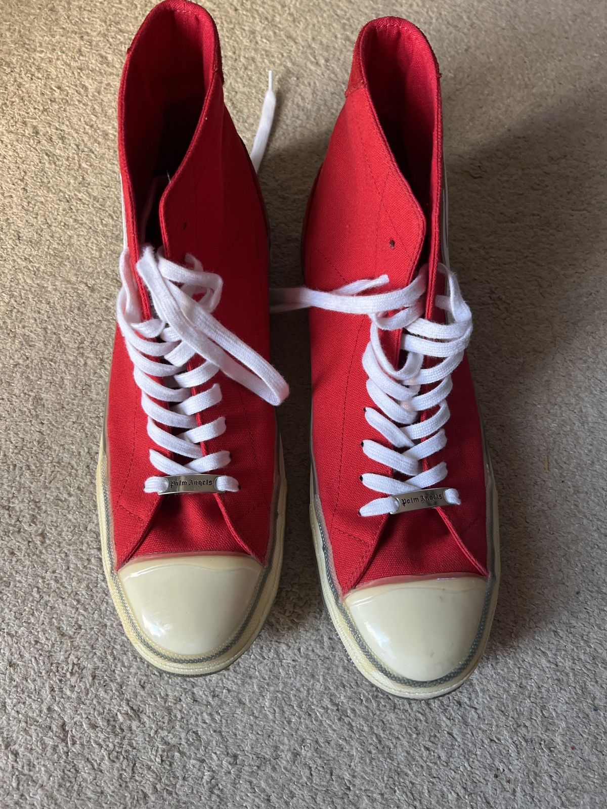 Palm Angels Palm Angels Vulcanized High Top Palm Tree Sneakers Size US 12 / EU 45 - 2 Thumbnail