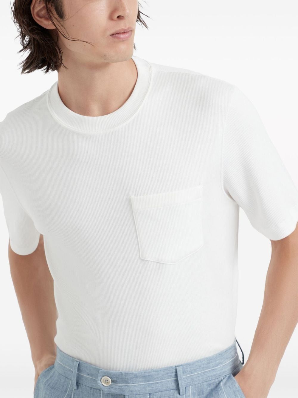 Brunello Cucinelli o1la1rc1a0425 T-Shirt in White Size US S / EU 44-46 / 1 - 4 Thumbnail
