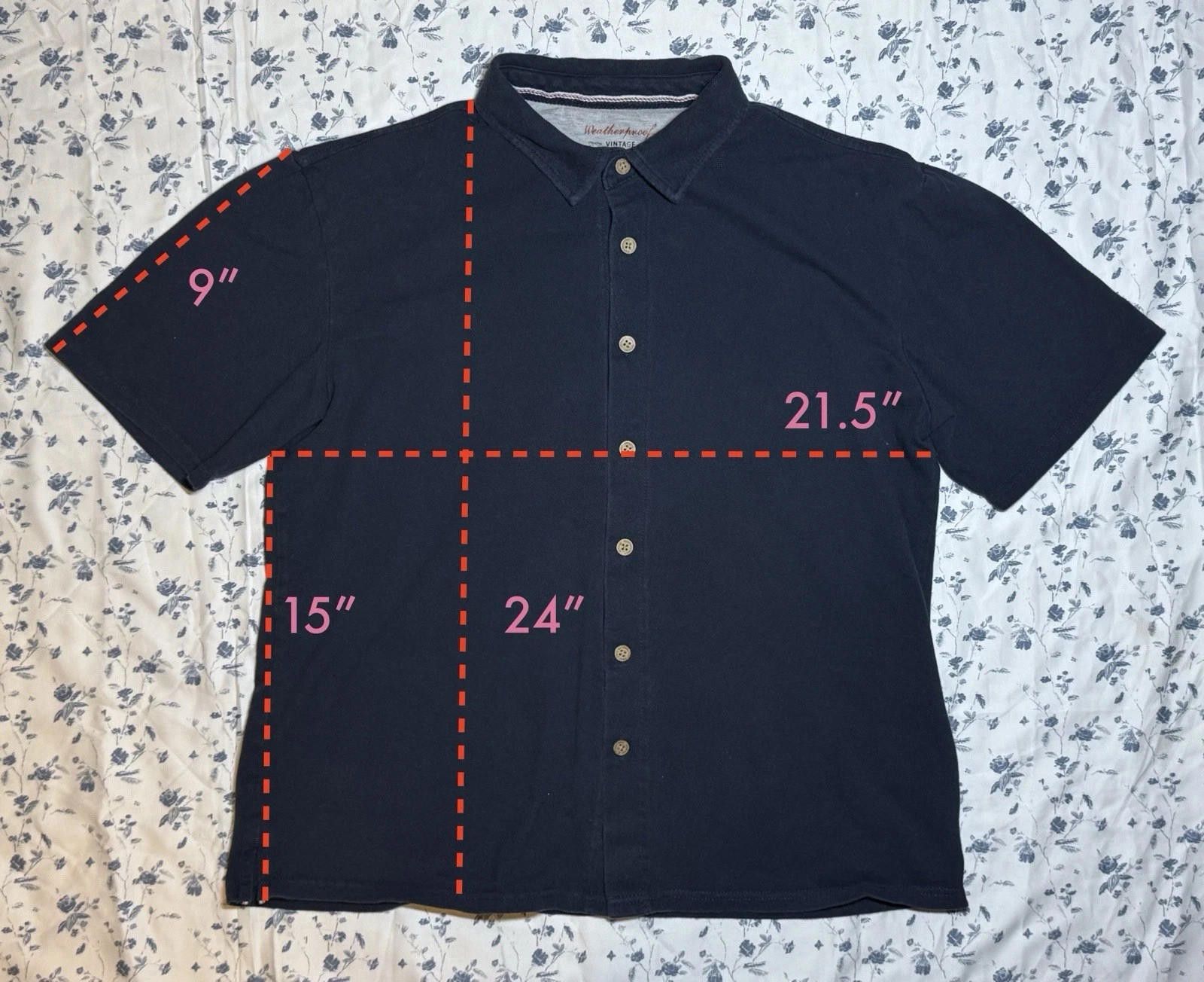 Weatherproof Vintage Weatherproof Men’s Medium Navy Button-Down Boxy Fit Size US M / EU 48-50 / 2 - 4 Thumbnail