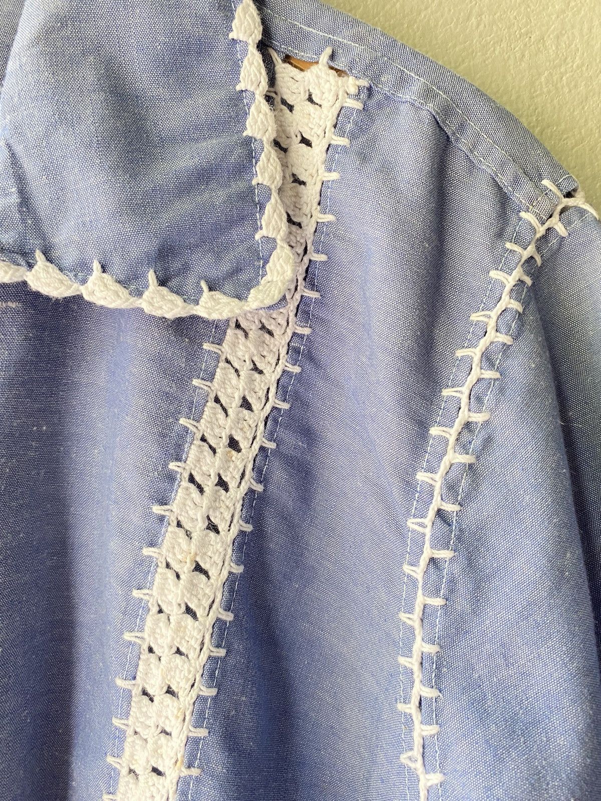 Vintage CROCHET LADDERWORK SHORT SLEEVE SHIRT NOT BODE Size US M / EU 48-50 / 2 - 3 Thumbnail