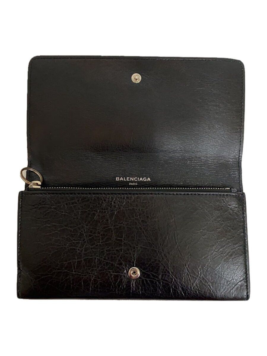 Balenciaga Balenciaga Leather Long Wallet Black Size ONE SIZE - 4 Thumbnail