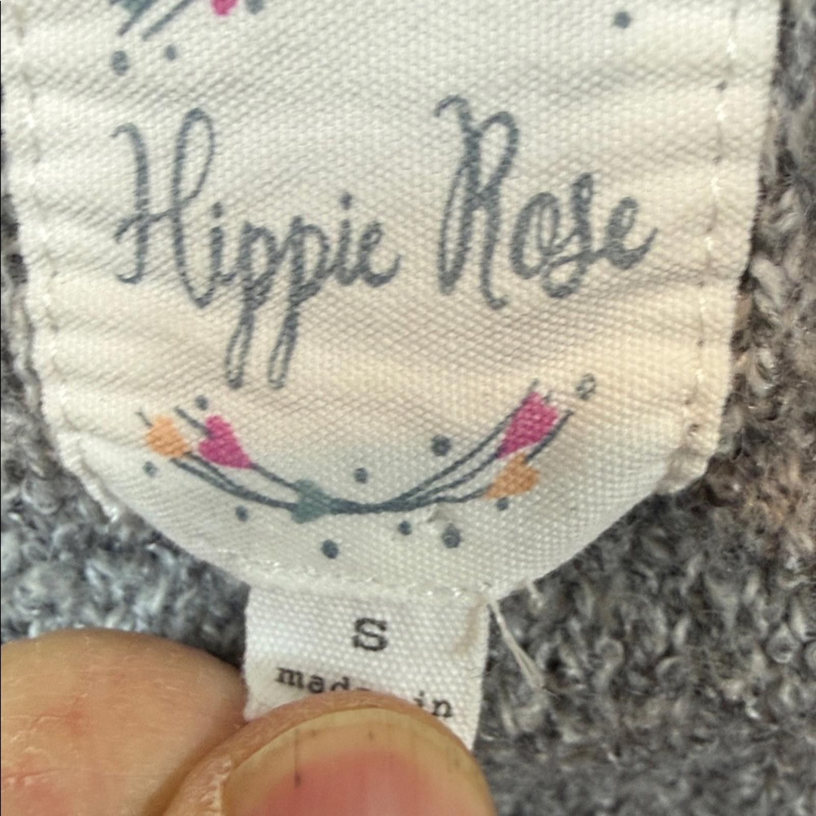 Other Hippie Rose Gray V-Neck Sweater with White Stars Size S / US 4 / IT 40 - 2 Thumbnail