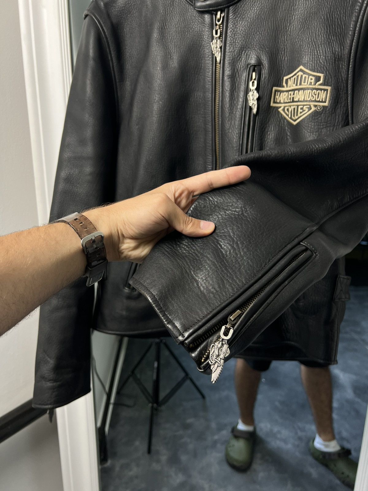 Harley Davidson Harley-Davidson Vintage Leather Jacket Size L USA Black Size US L / EU 52-54 / 3 - 12 Thumbnail