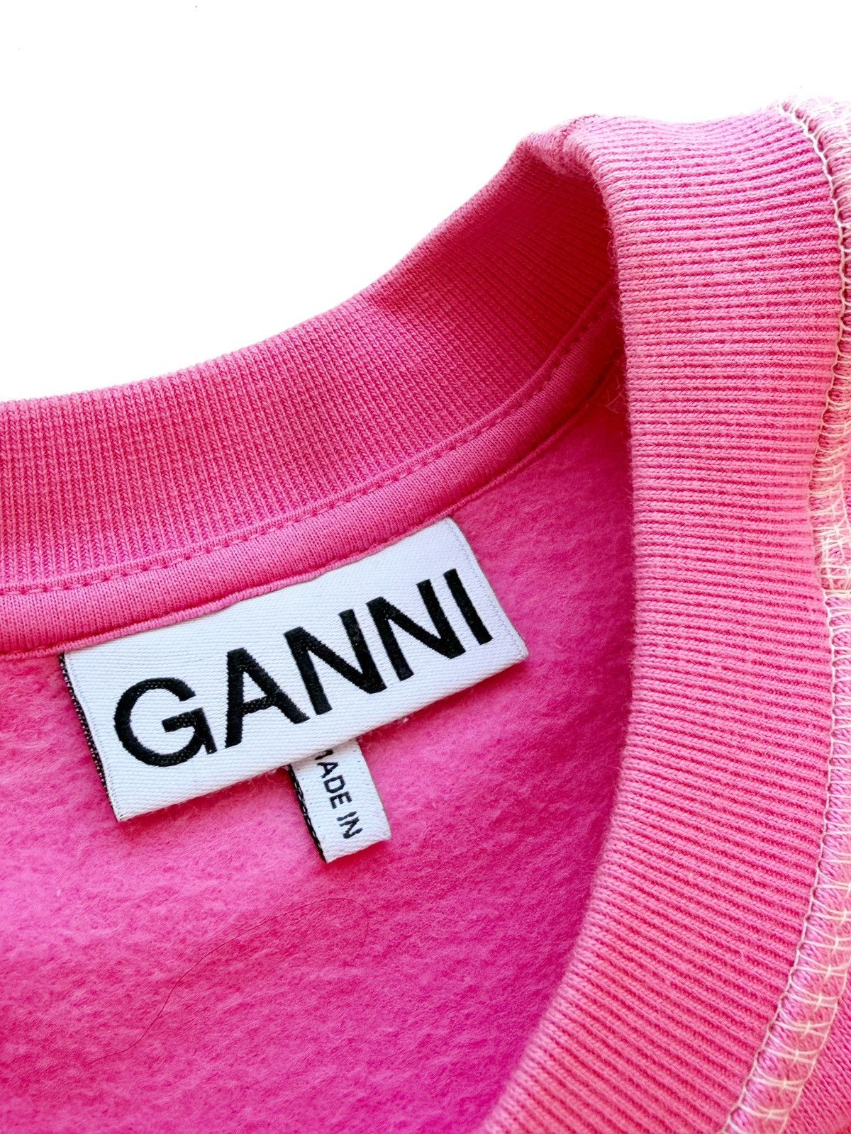 Ganni Ganni Big Embroidery Logo Women Sweatshirt Pink Color XS-S Size XS / US 0-2 / IT 36-38 - 7 Thumbnail