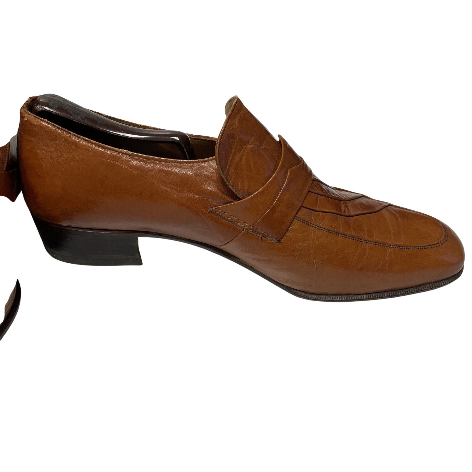 Other Vtg Volare Carlo Leoni Cognac Leather MoD LoGo Swanky Shoes Size US 10 / EU 43 - 13 Thumbnail