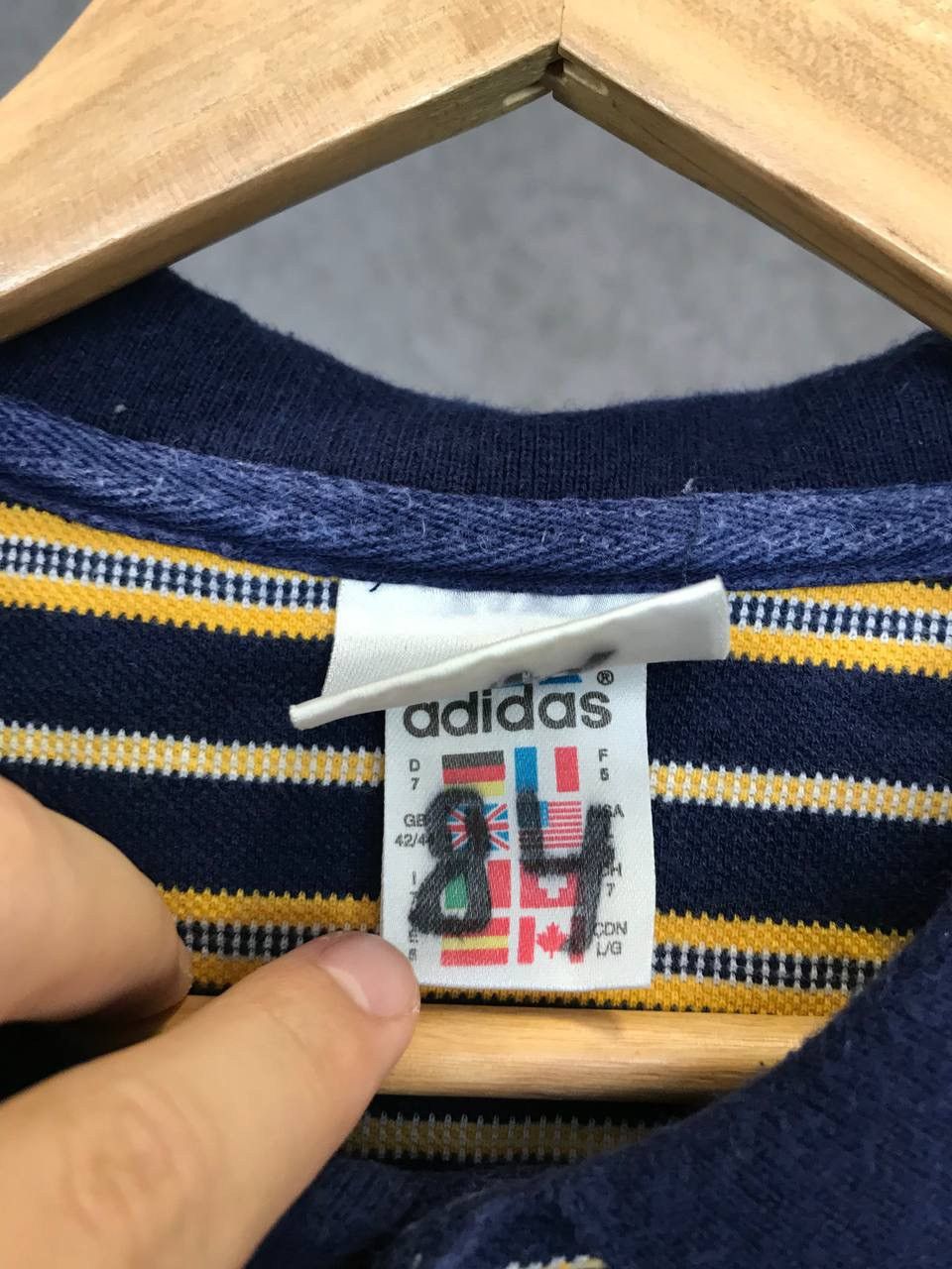 Adidas × Vintage Adidas vintage sportswear striped polo tee Size US M / EU 48-50 / 2 - 6 Thumbnail