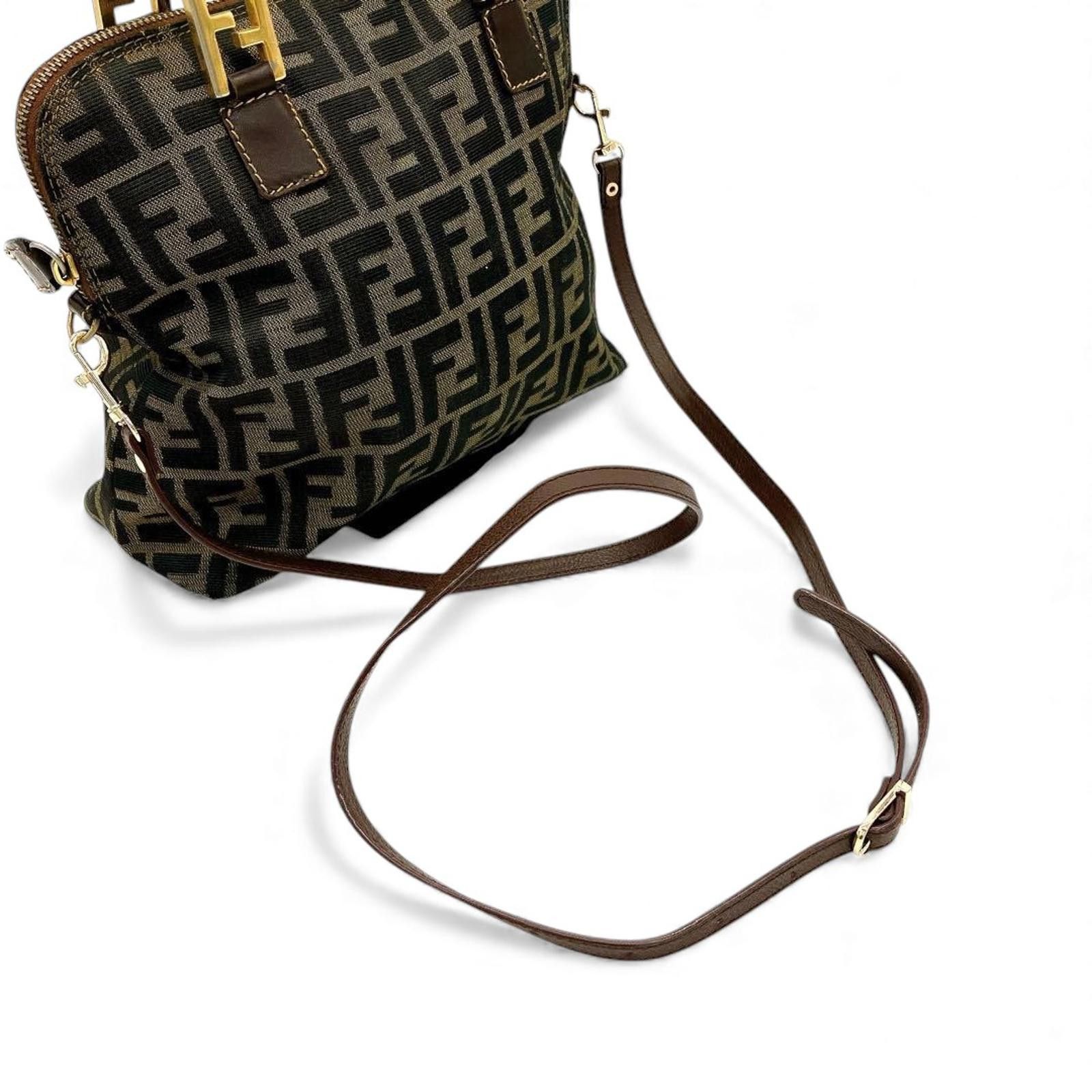 Fendi Fendi - Monogram Canvas Handbag Leather Handles Size ONE SIZE - 6 Thumbnail