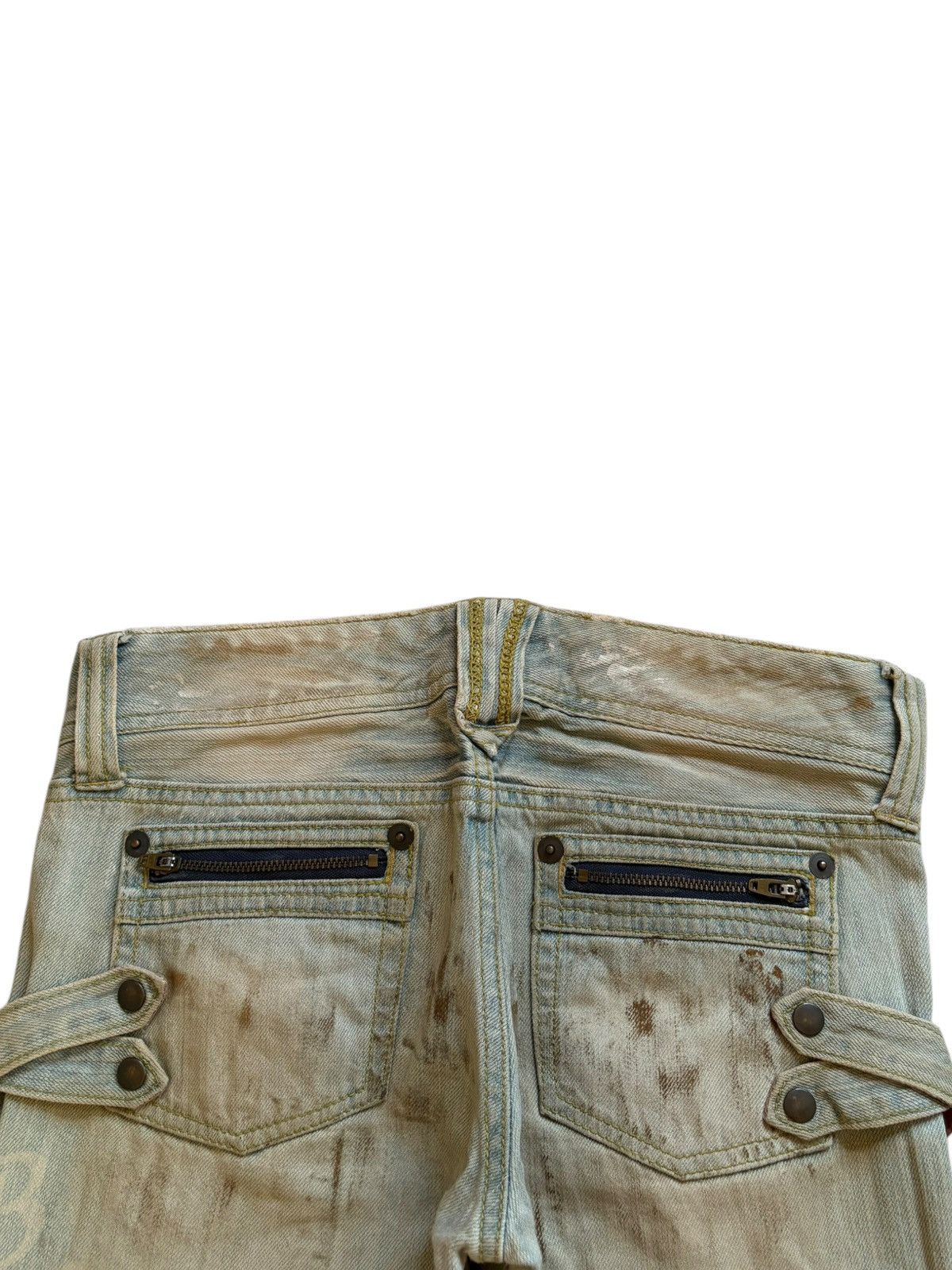 Japanese Brand Vintage Japanese Brand Mud Wash Distressed Cargo Flare Jeans Size 30" / US 8 / IT 44 - 8 Thumbnail