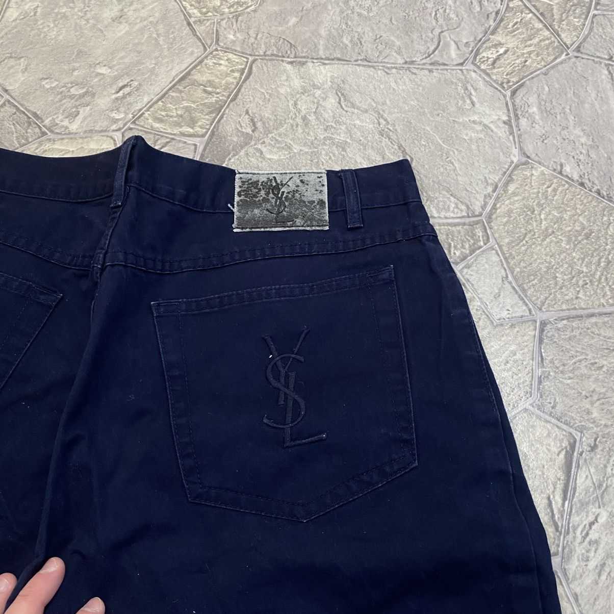 Yves Saint Laurent Vintage Yves Saint Laurent Baggy Jeans YSL Embroidered Logo Size US 36 / EU 52 - 5 Thumbnail