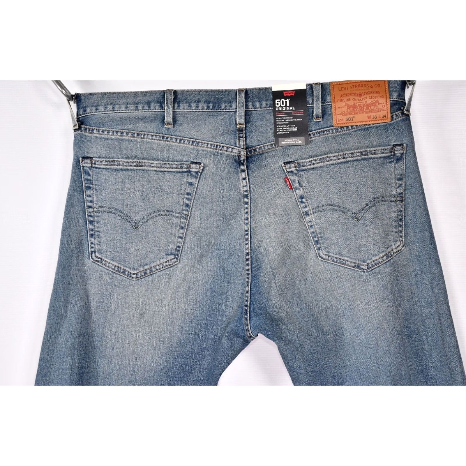 Levi's Levi's 501 Jeans Straight Leg Denim Stretch W38/L34 Men Regular Blue Vintage Not N/A 1980s Men Size US 38 / EU 54 - 3 Thumbnail