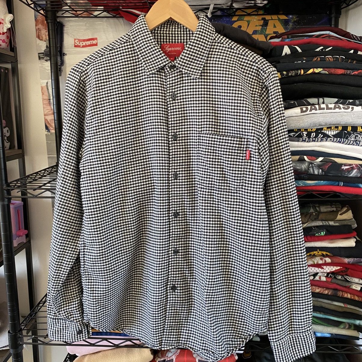 Supreme Supreme Houndstooth Flannel Shirt White 2016 Button Up Size US S / EU 44-46 / 1 - 1 Thumbnail