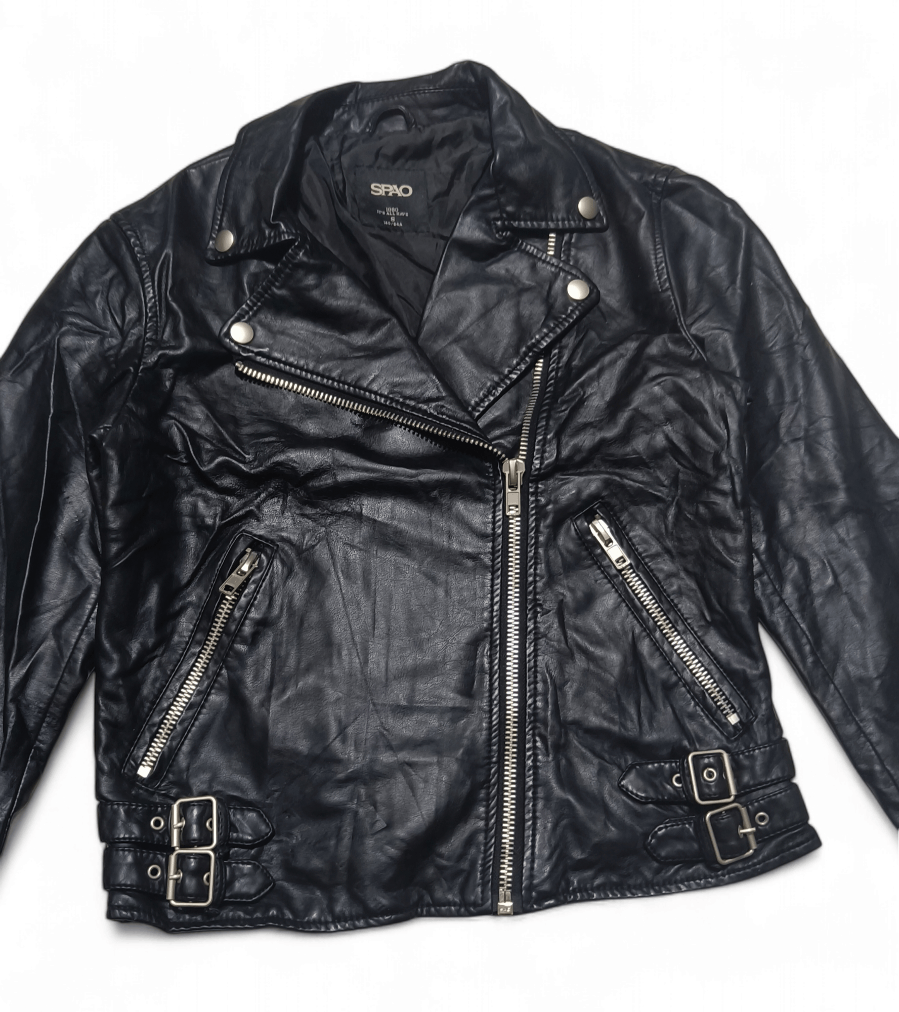 Vintage SPAO Women's Ramones Rockabilly Biker Faux Leather Jacket Size S / US 4 / IT 40 - 4 Thumbnail