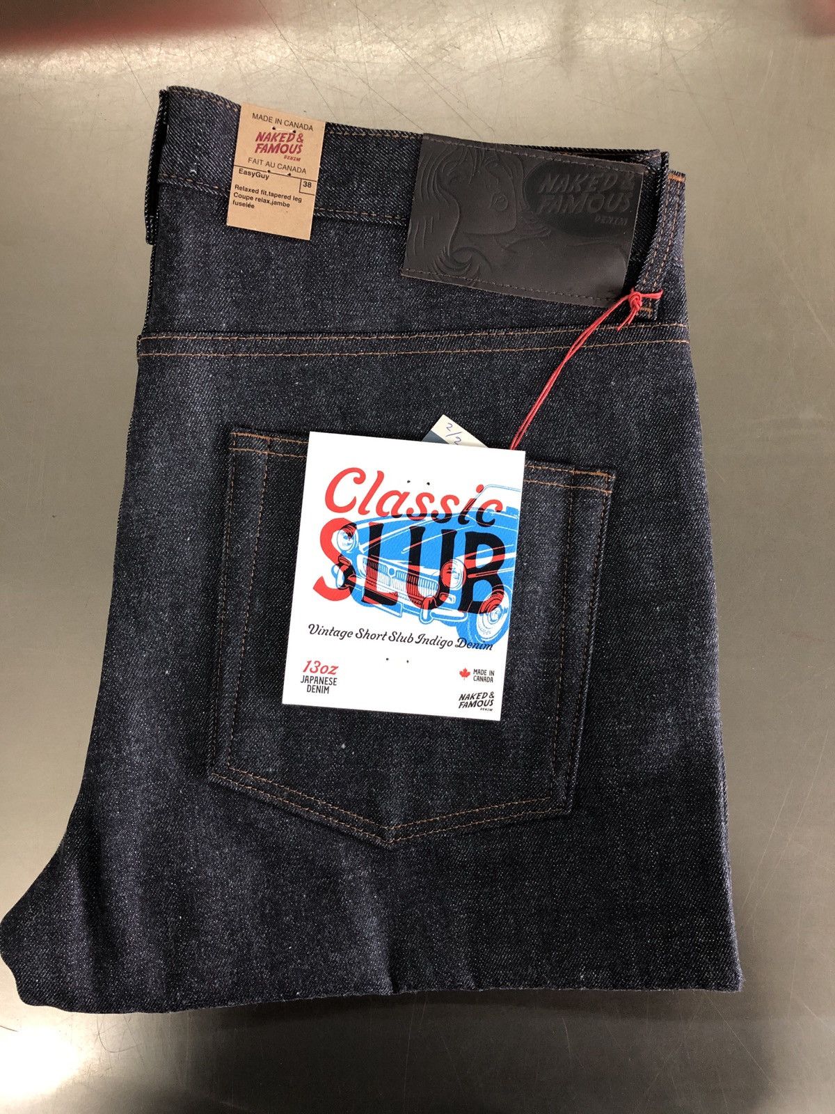 image of Naked Famous Classic Slub Easy Guy 38 222 in Indigo, Men's