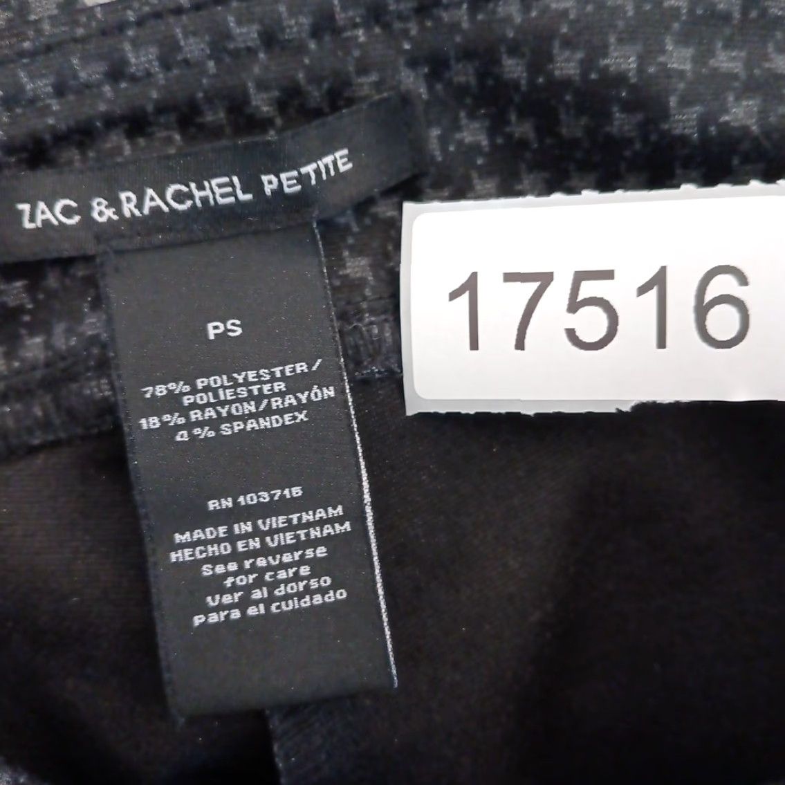 Vintage Zac & Rachel Ankle Pants Womens PS Petite Gray Black Geometric Pull On 28 Inseam 26.5 in Tapered Stretch Polyester Blend Size 28" / US 6 / IT 42 - 8 Thumbnail