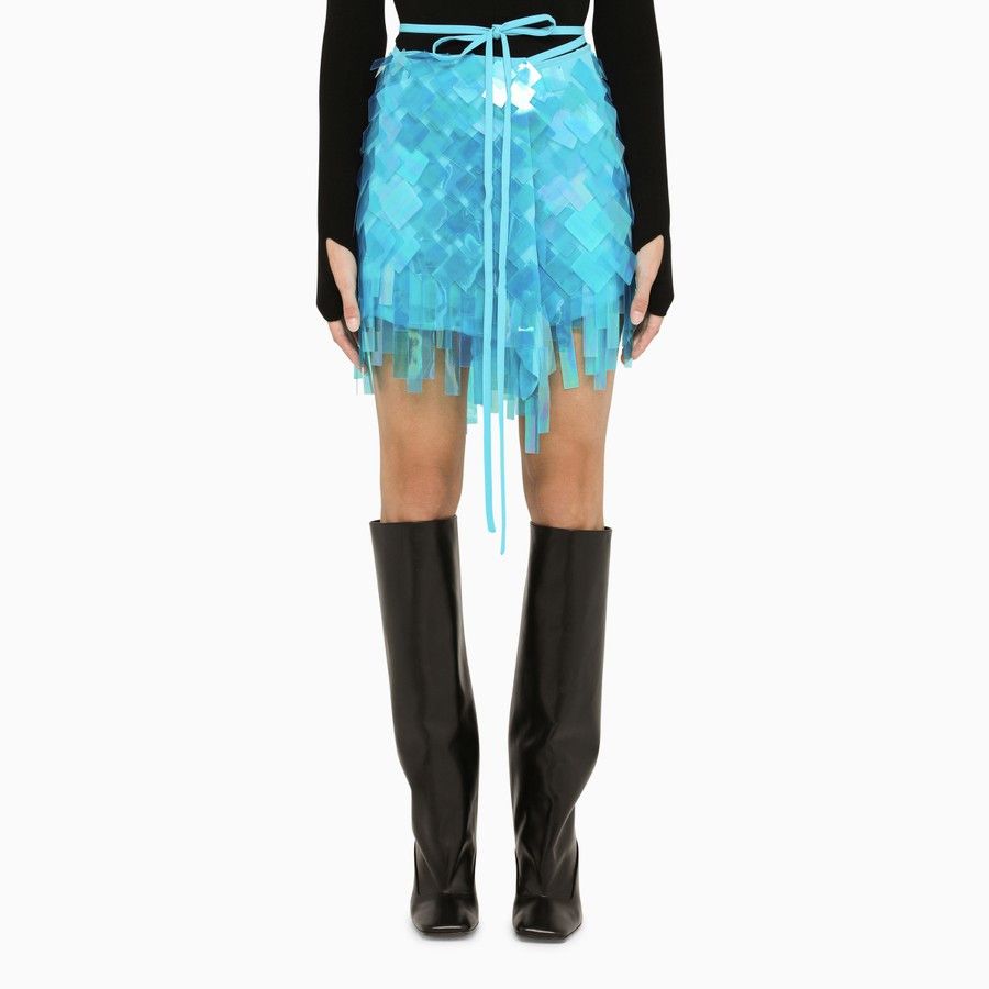 The Attico o1d2blof1024 Mini Skirt With Geometric Sequnis in Blue Size 27" / US 4 / IT 40 - 1 Thumbnail