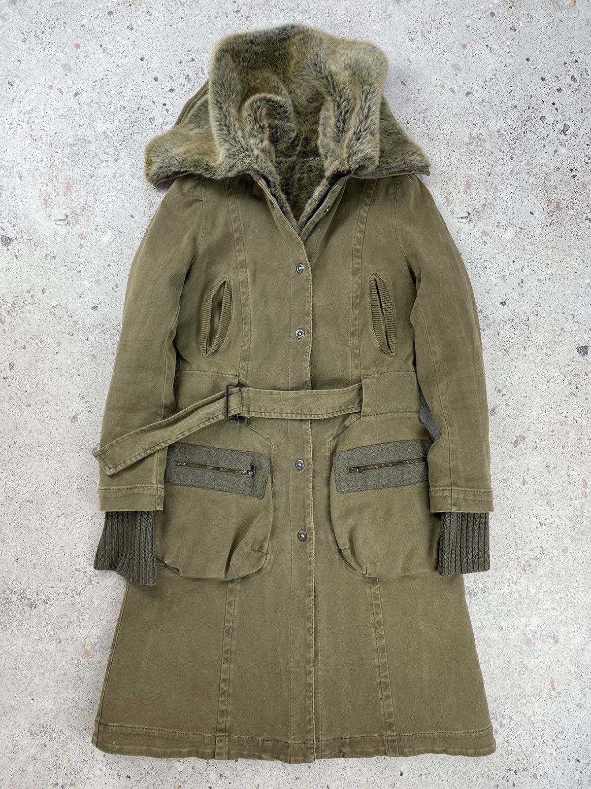 image of Par-Such Avant Garde Coat Jacket Women’S in Khaki, Women's (Size Small)