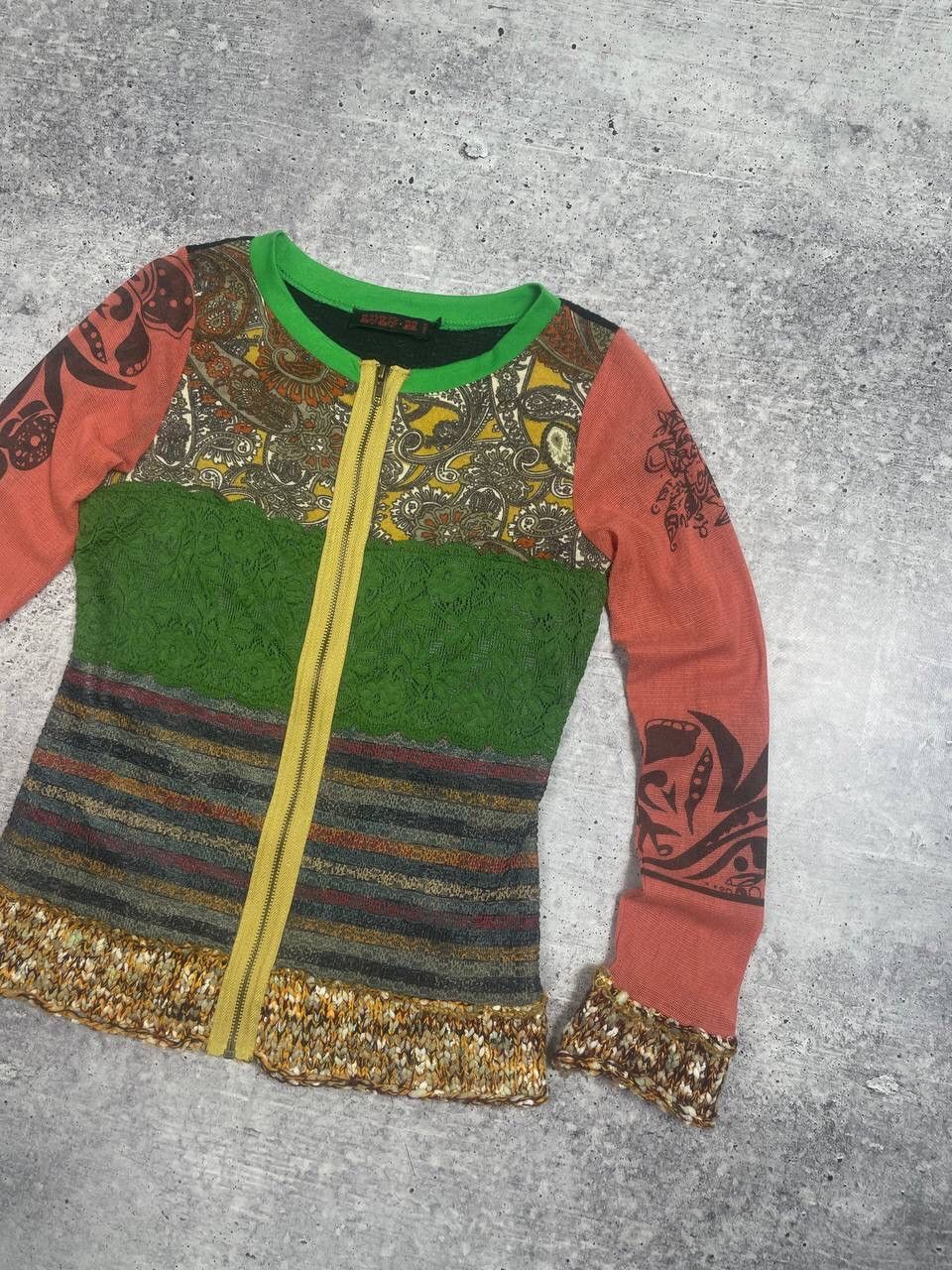 Japanese Brand Vintage Jean Paul Gaultier Style Mesh Knitted Top Zip Y2K Size S / US 4 / IT 40 - 3 Thumbnail