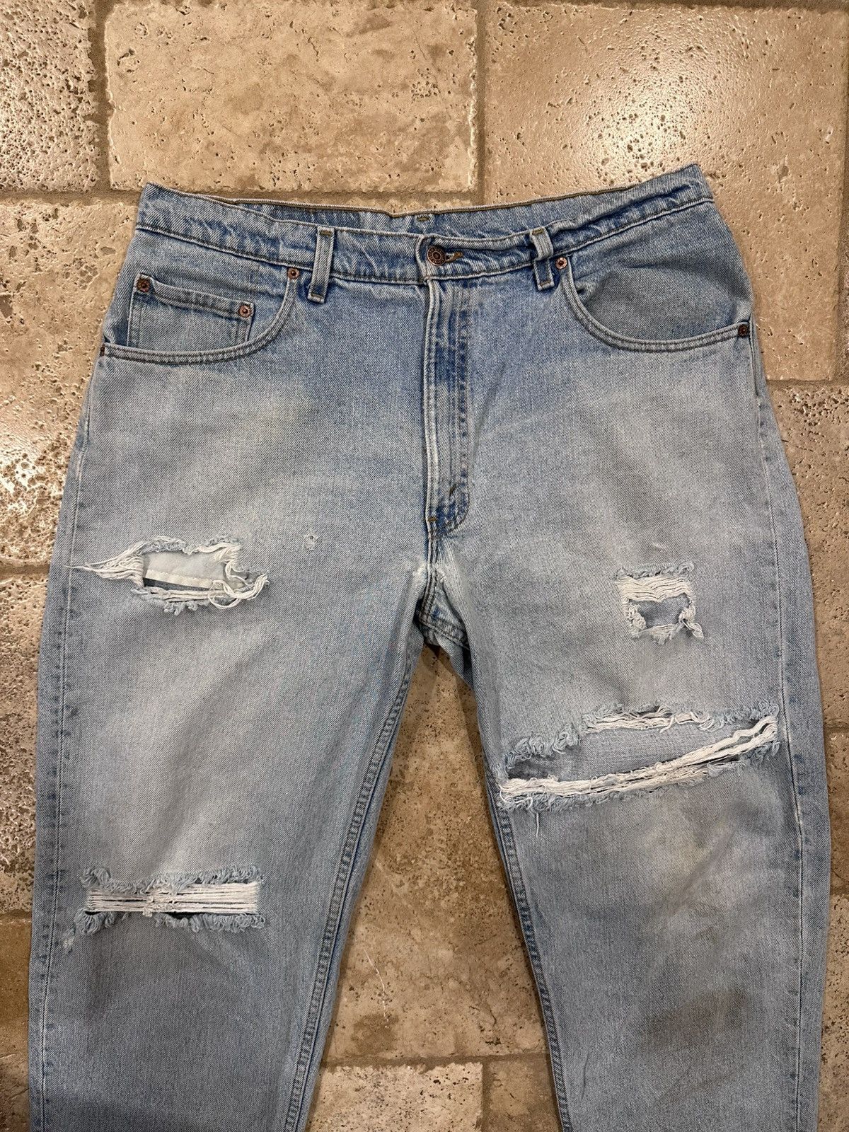 Levi's Vintage Levi’s 506 Blue Distressed Thrashed 90’s Denim Jeans Size US 38 / EU 54 - 5 Thumbnail