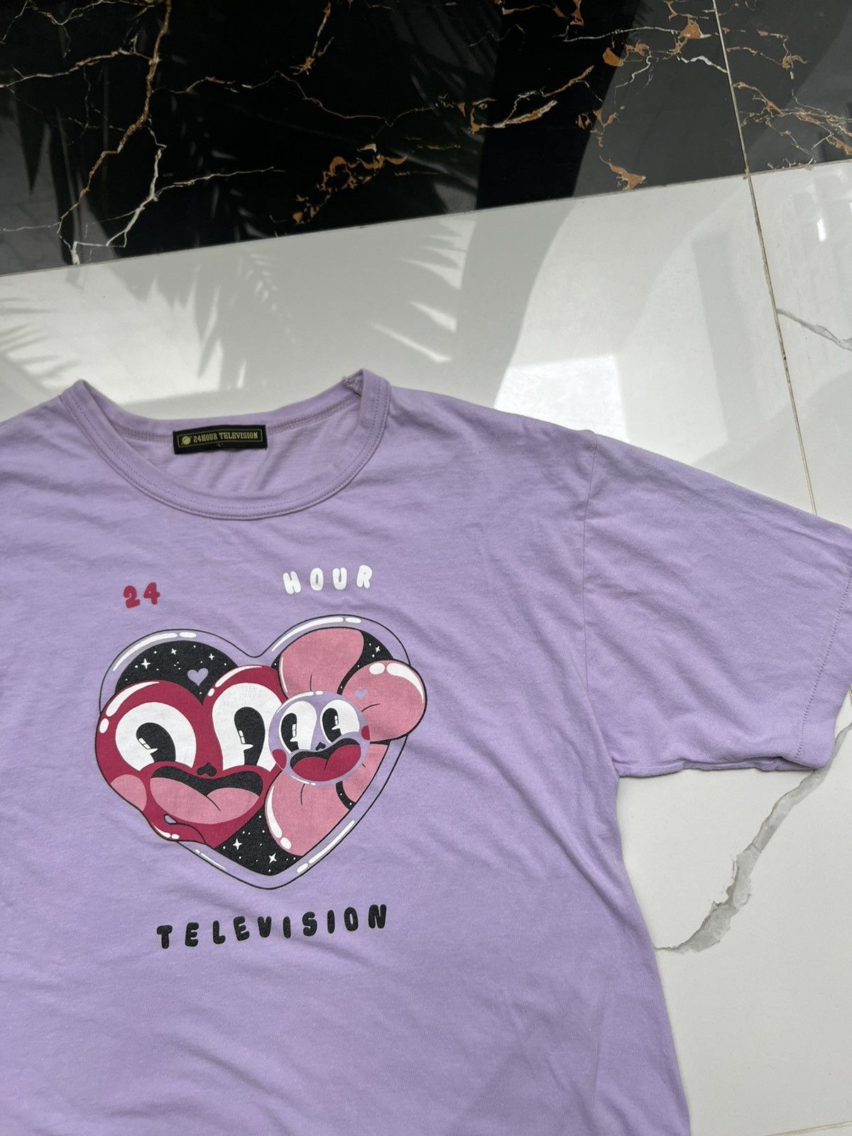 Japanese Brand × Takashi Murakami × Vintage 24 HOUR TELEVISION RARE JAPANESE BIG LOGO TEE Y2K RETRO Size US L / EU 52-54 / 3 - 3 Thumbnail