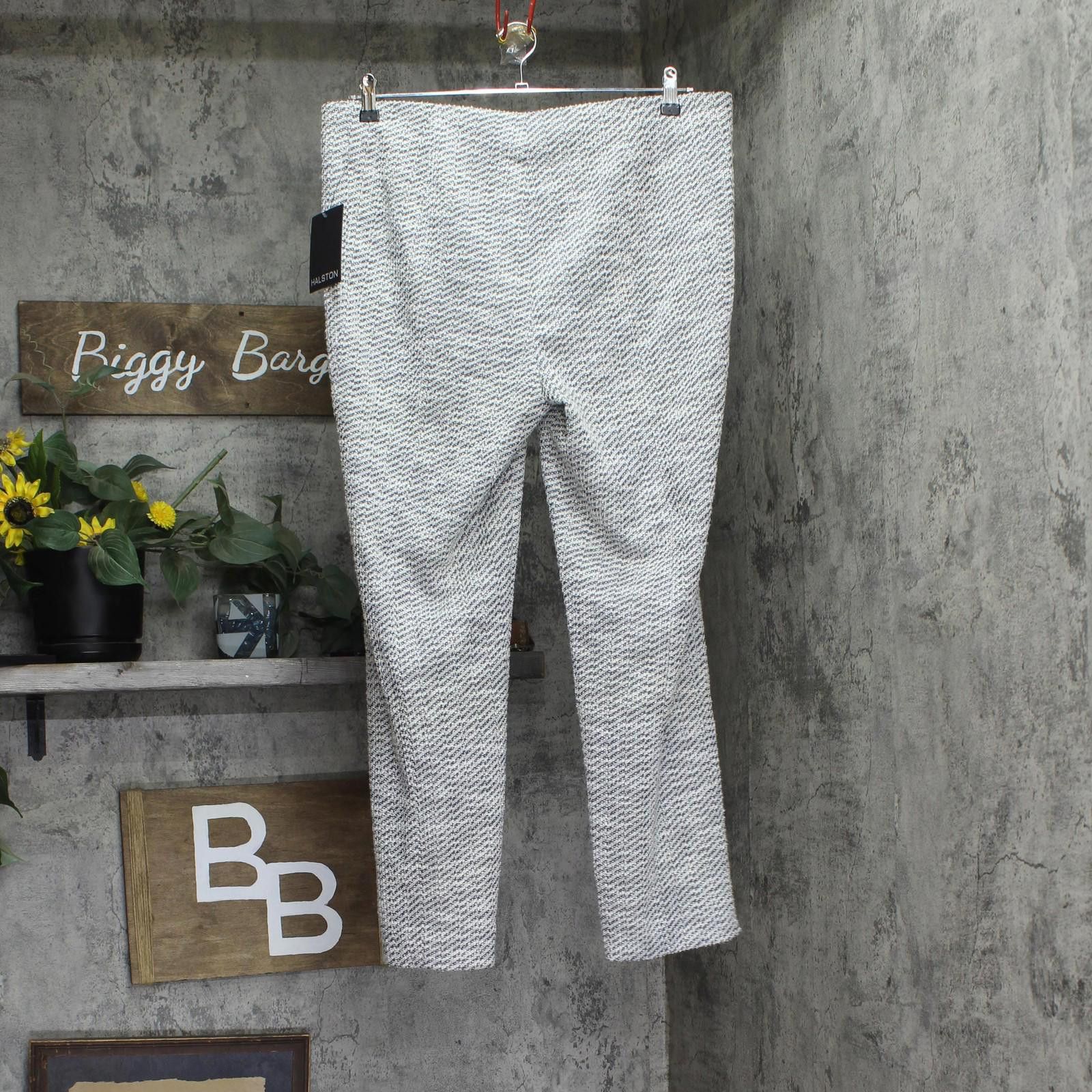 Other Nwt Halston Boucle Skinny Pants Hi475a4g Black / Cream Xl Size 40" / US 18 - 2 Thumbnail
